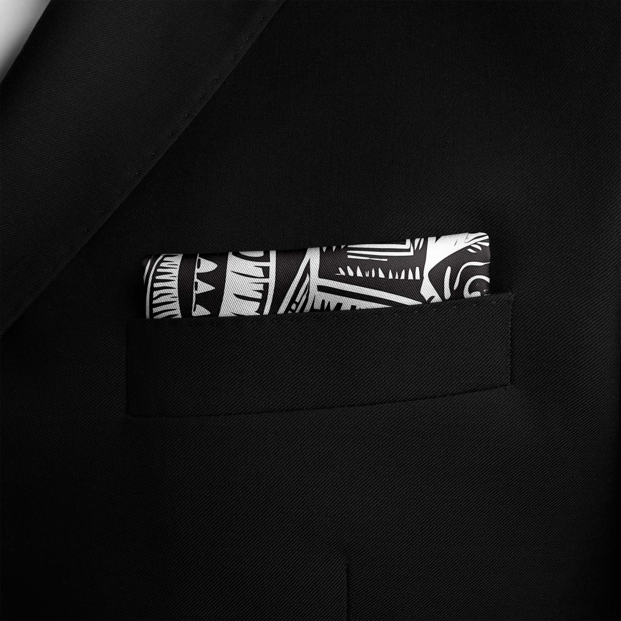 MAYAN PATTERN SILK POCKET SQUARE