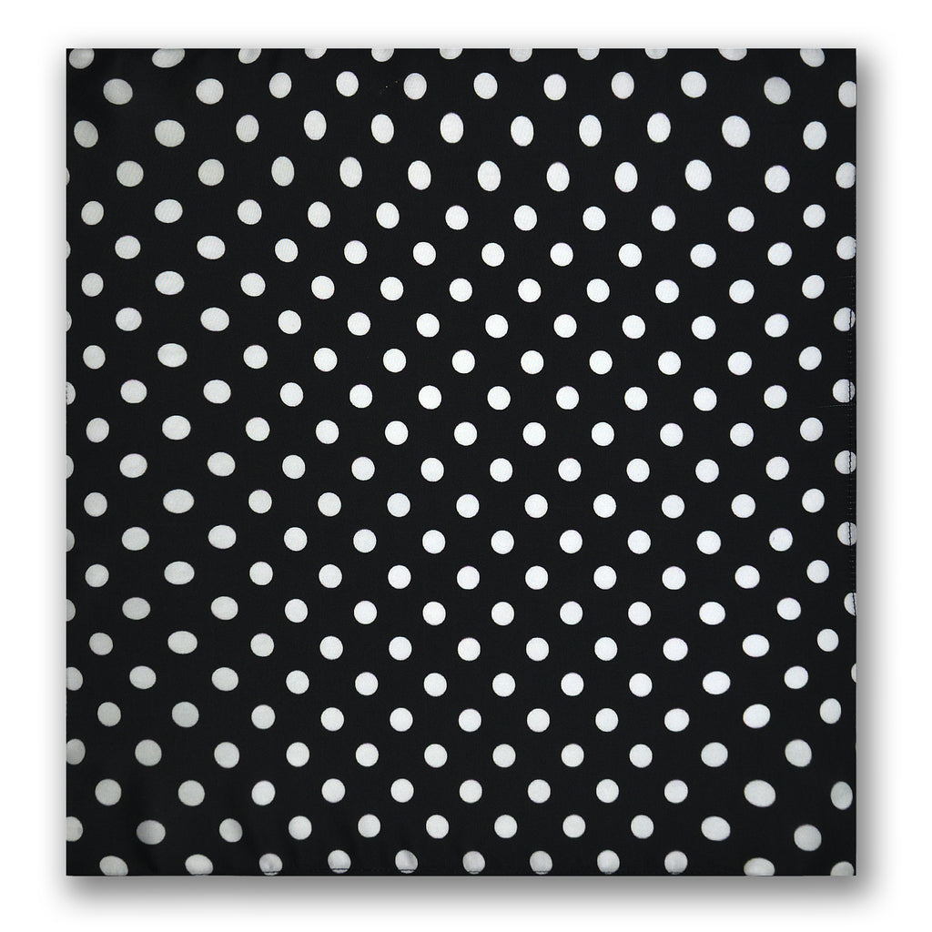 BLACK POLKA DOTS SILK POCKET SQUARE