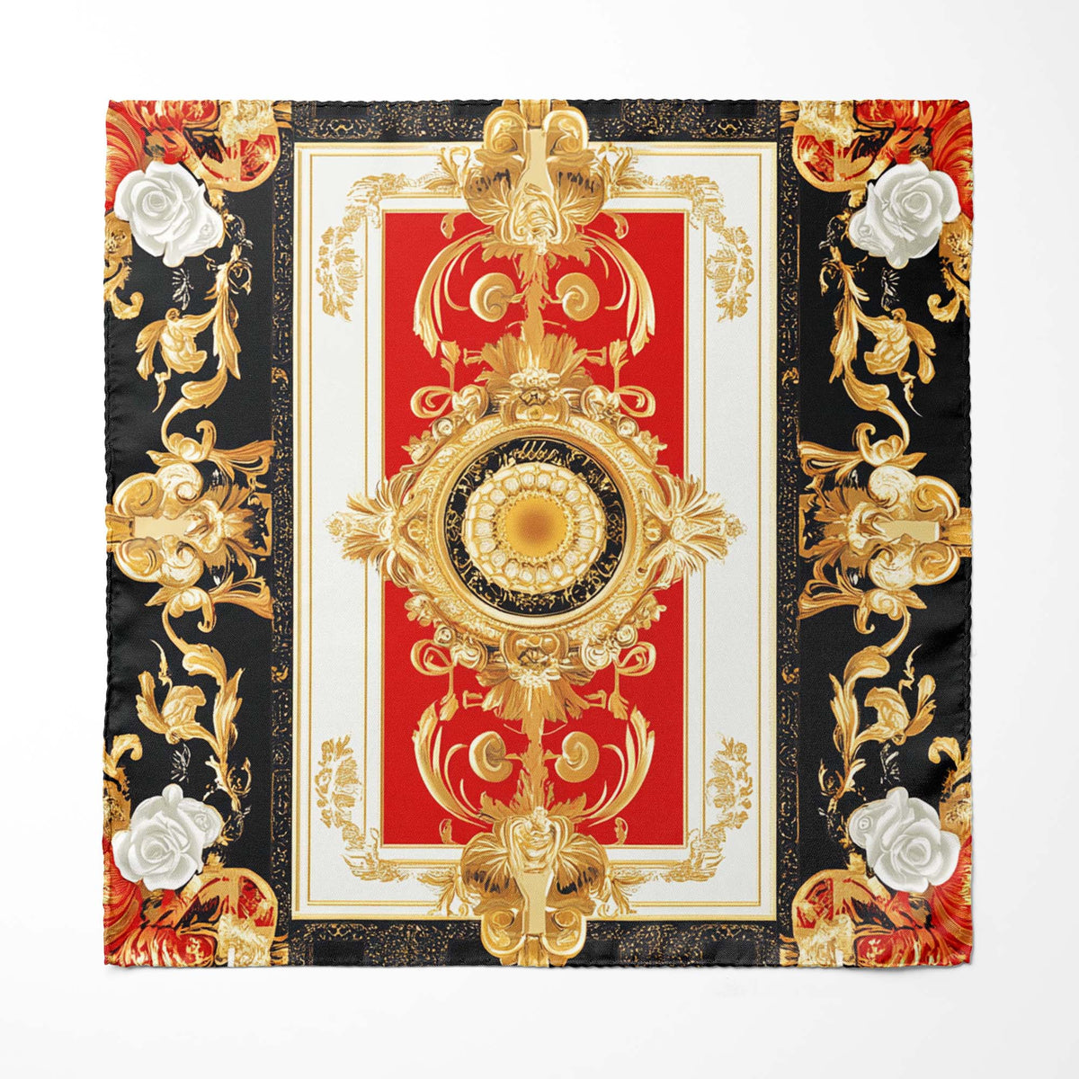 BAROQUE CHAIN SILK POCKET SQUARE