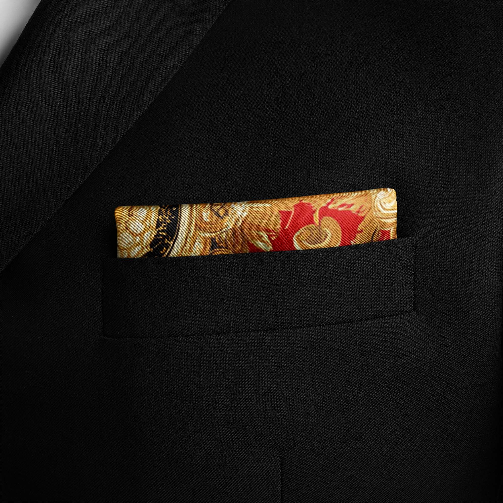 BAROQUE CHAIN SILK POCKET SQUARE