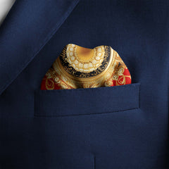 BAROQUE CHAIN SILK POCKET SQUARE