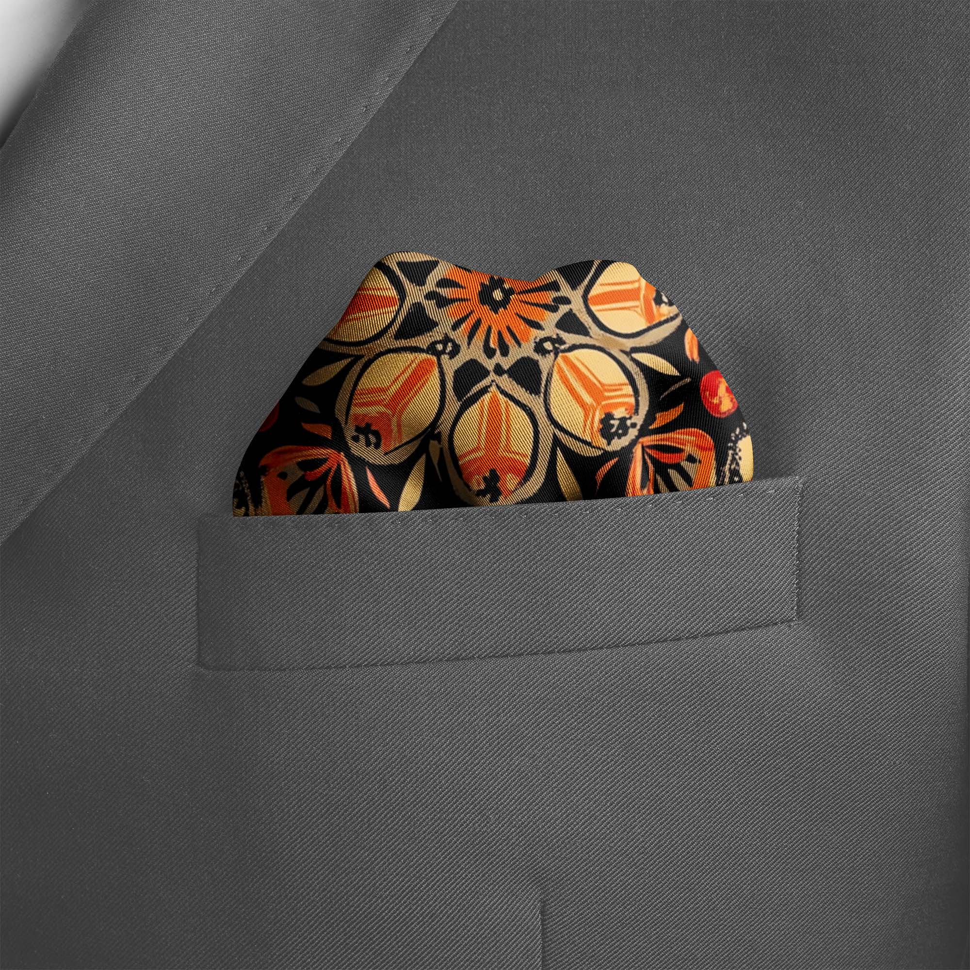 VISUAL INTERACTIVE SILK POCKET SQUARE