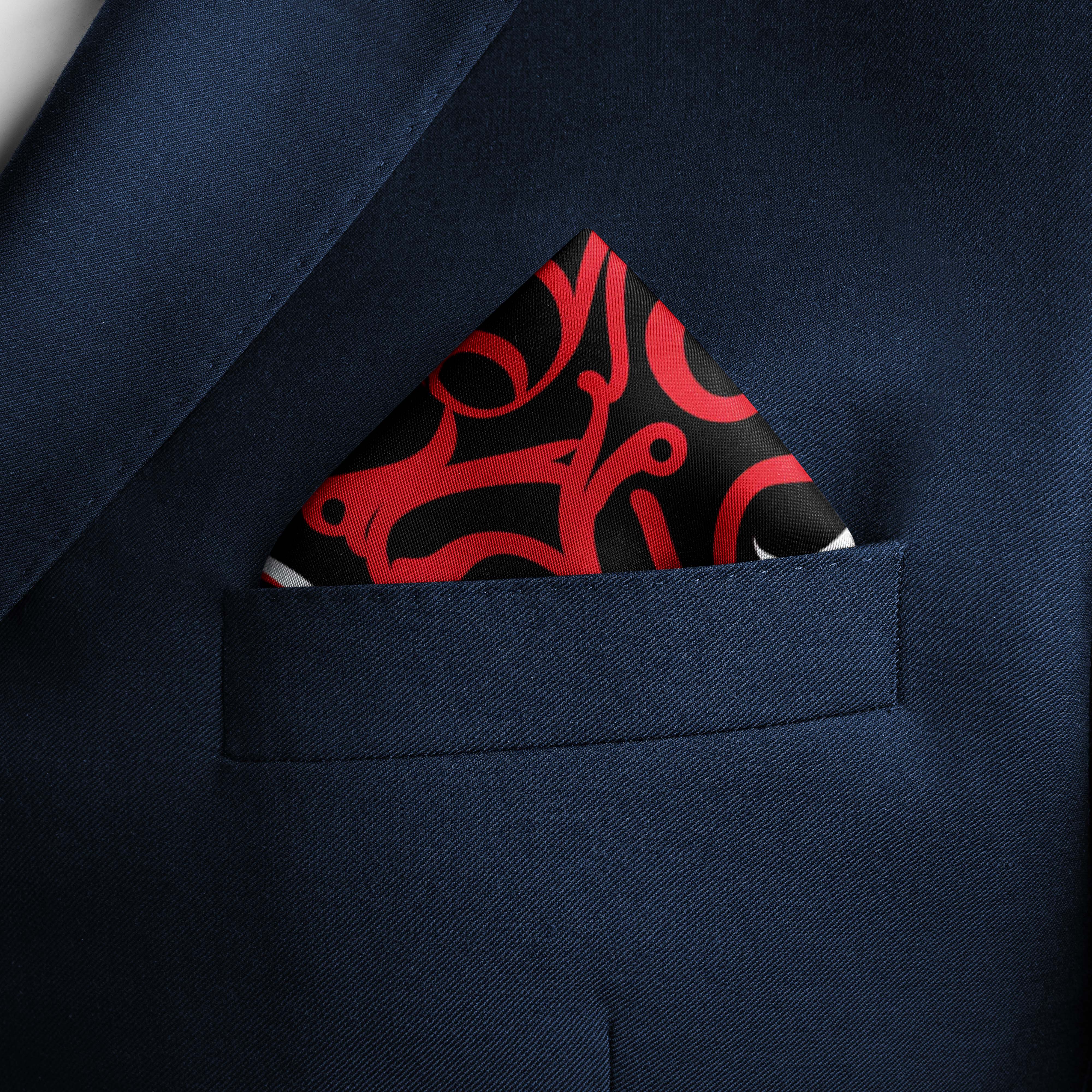 LOVE HEARTS SILK POCKET SQUARE - VALENTINE DAY COLLECTION