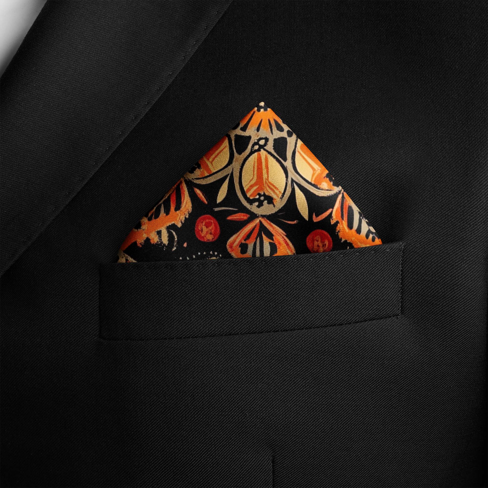 VISUAL INTERACTIVE SILK POCKET SQUARE