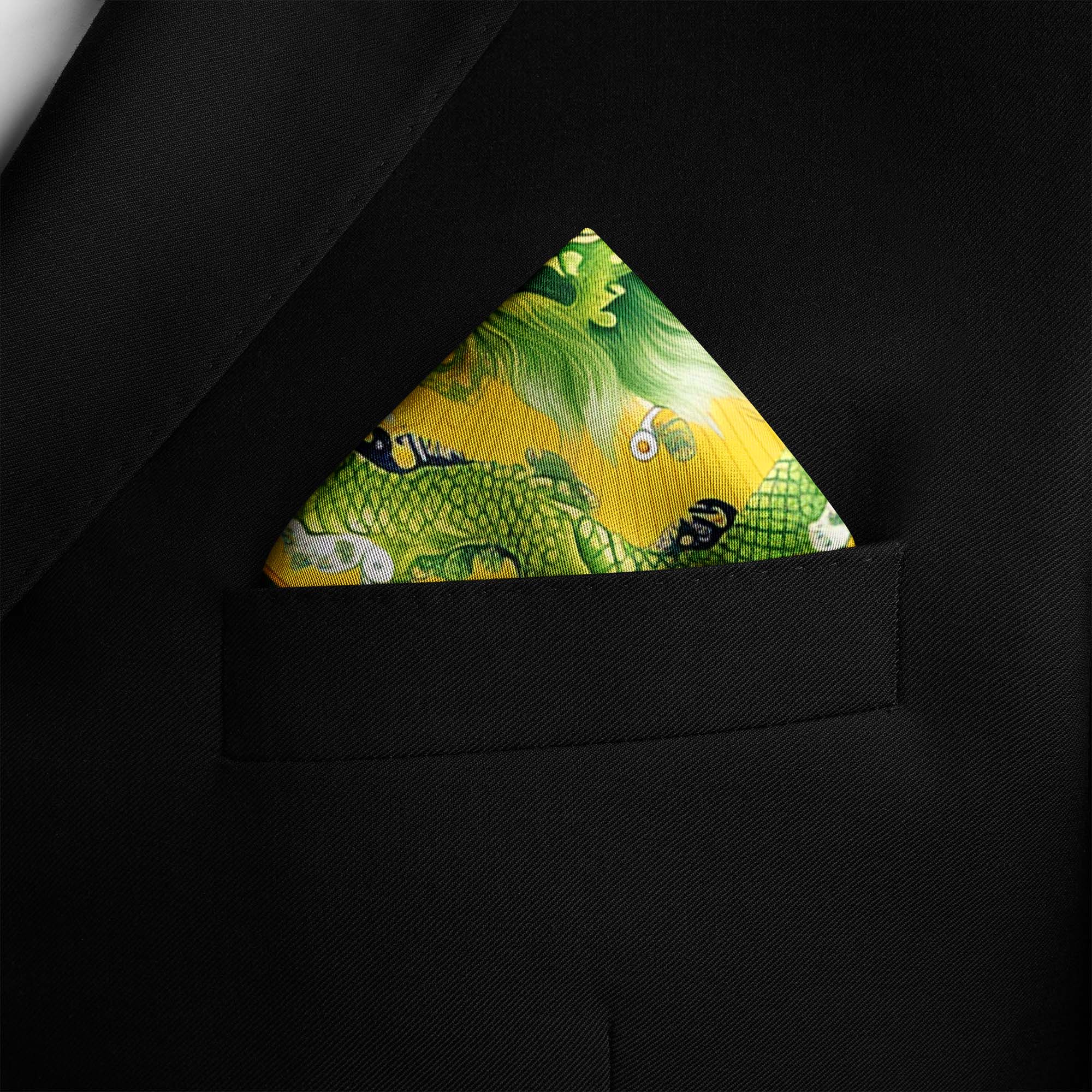 CHINESE DRAGON SILK POCKET SQUARE