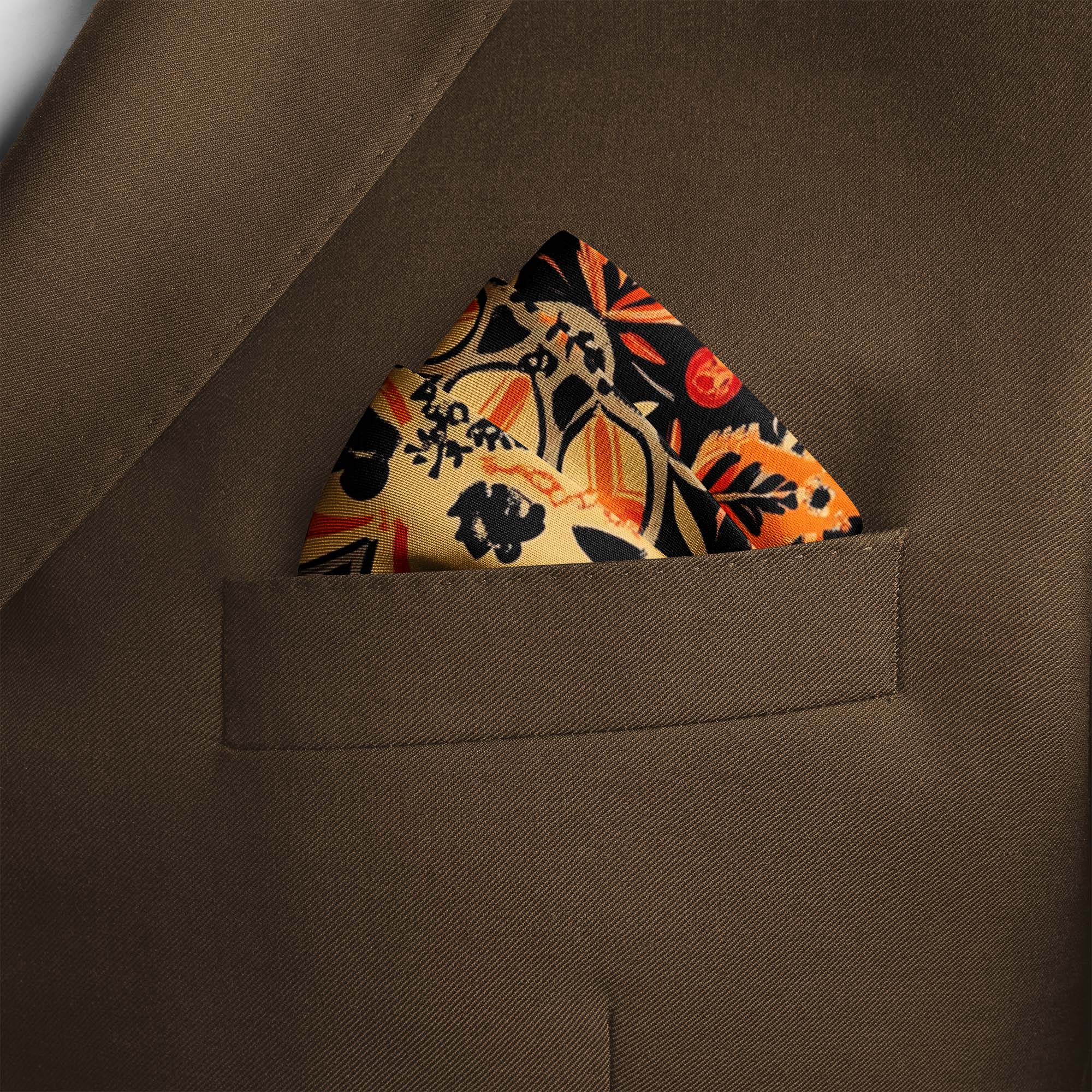 VISUAL INTERACTIVE SILK POCKET SQUARE