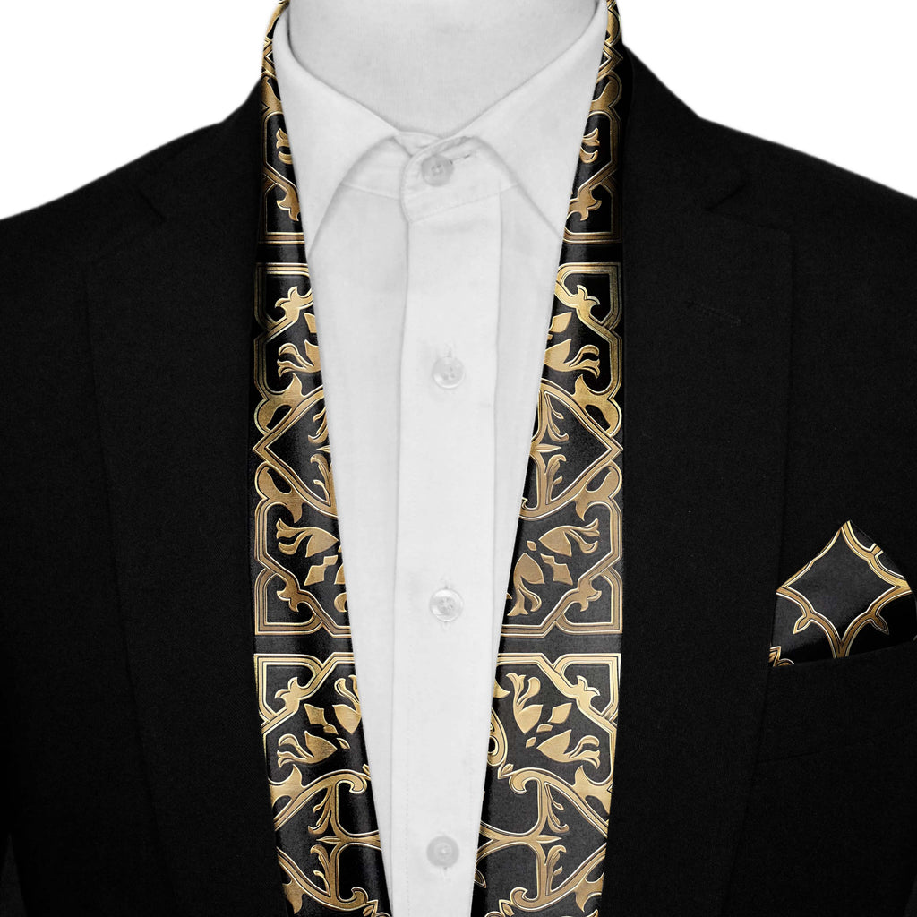 ARABIC FLORAL MEN SCARF AND POCKET SQUARE SET – PREMIUM COLLECTION