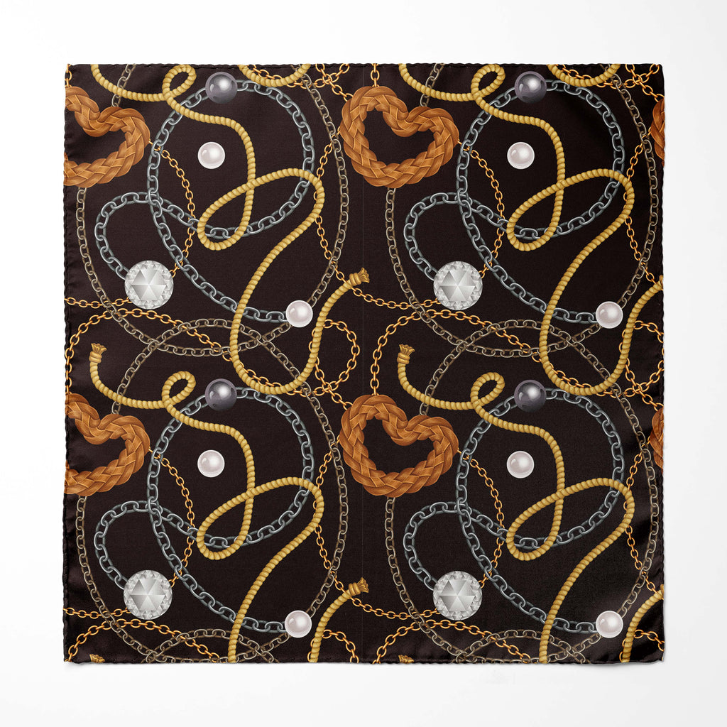 SEAMLESS CHAIN SILK ASCOT AND POCKET SQUARE SET – PREMIUM COLLECTION