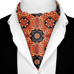 AUTUMN LEAF SILK ASCOT AND POCKET SQUARE SET – PREMIUM COLLECTION