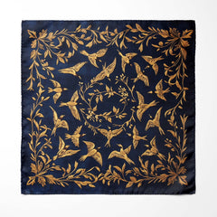 BEAUTIFUL FLYING BIRD SILK POCKET SQUARE