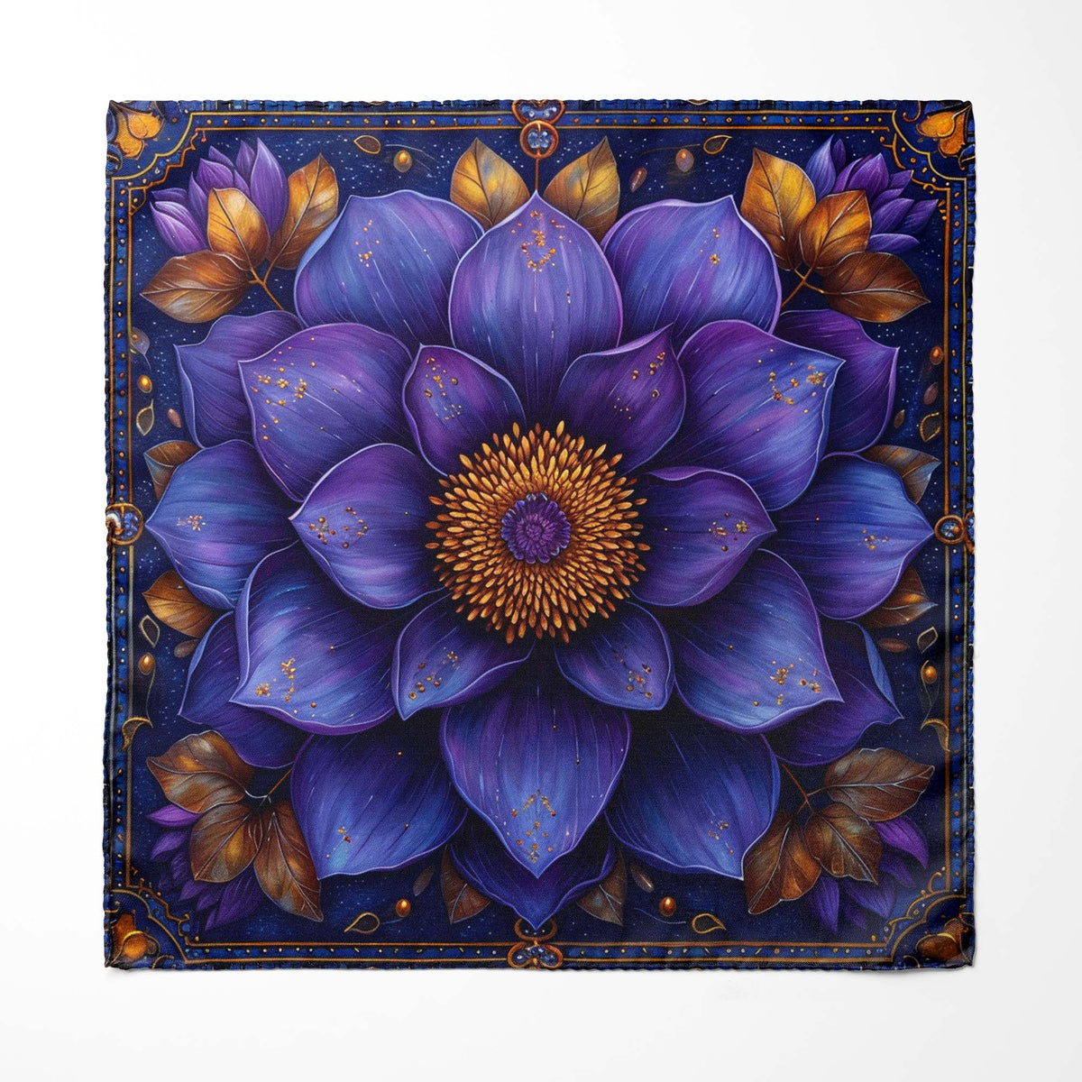 BLUE EXOTIC SILK ASCOT WITH LAPEL PIN AND POCKET SQUARE