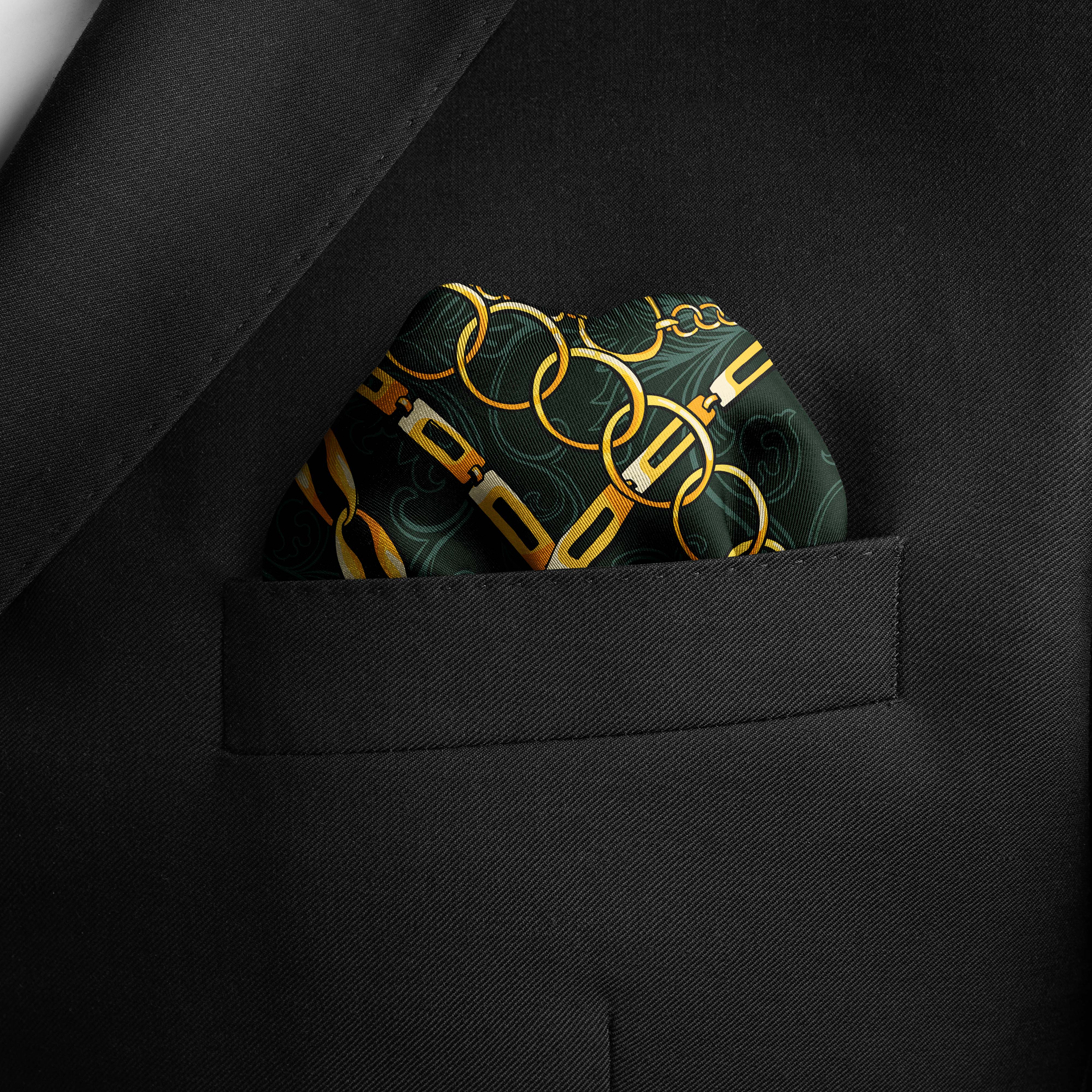 LOOP CHAIN SILK POCKET SQUARE