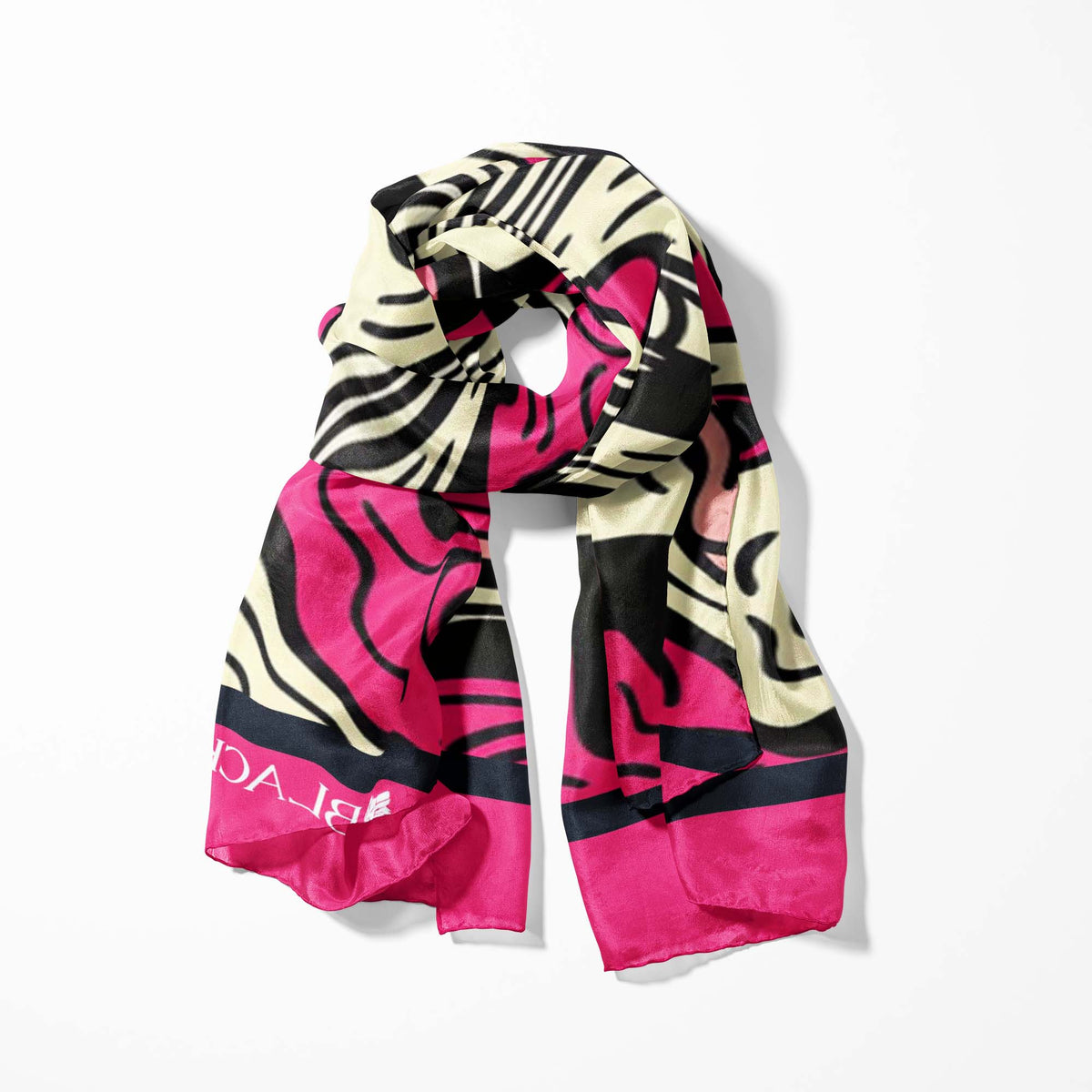 BEEH BECVAR SILK SCARF WITH LAPEL PIN AND POCKET SQUARE