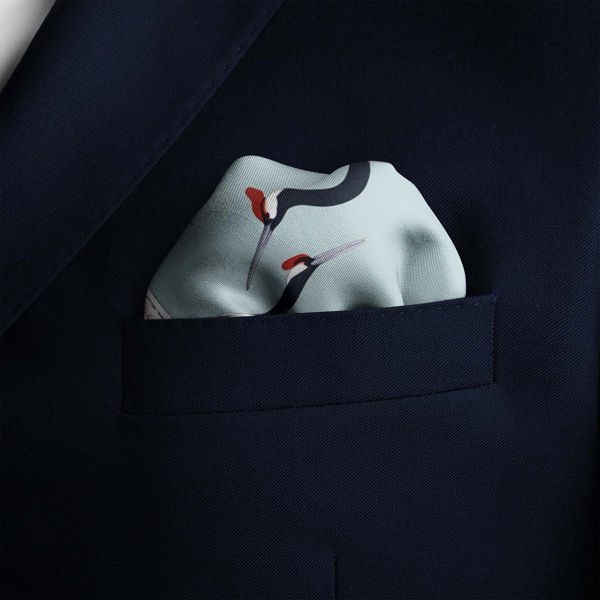 DANCING CRENIES SILK POCKET SQUARE