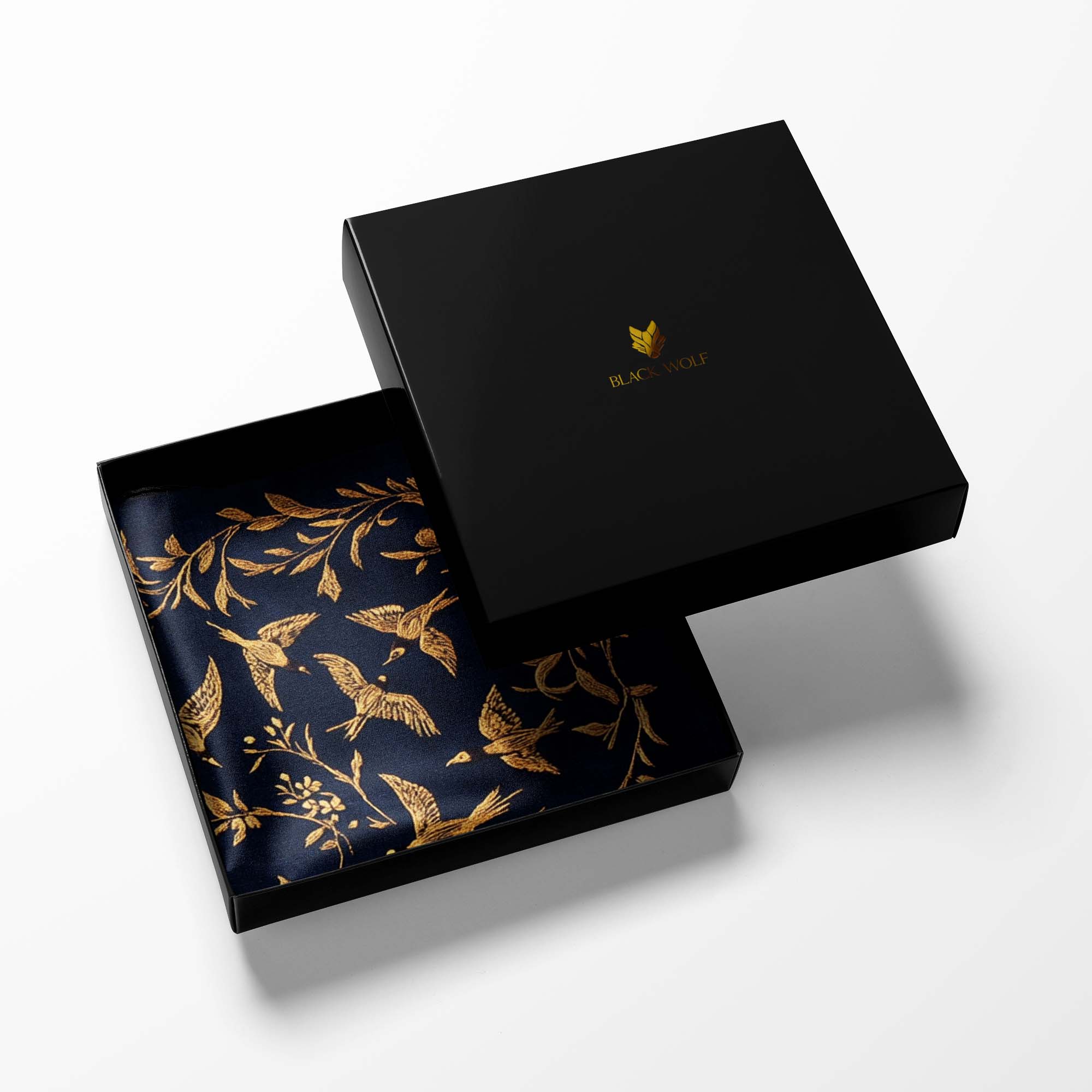 BEAUTIFUL FLYING BIRD SILK POCKET SQUARE