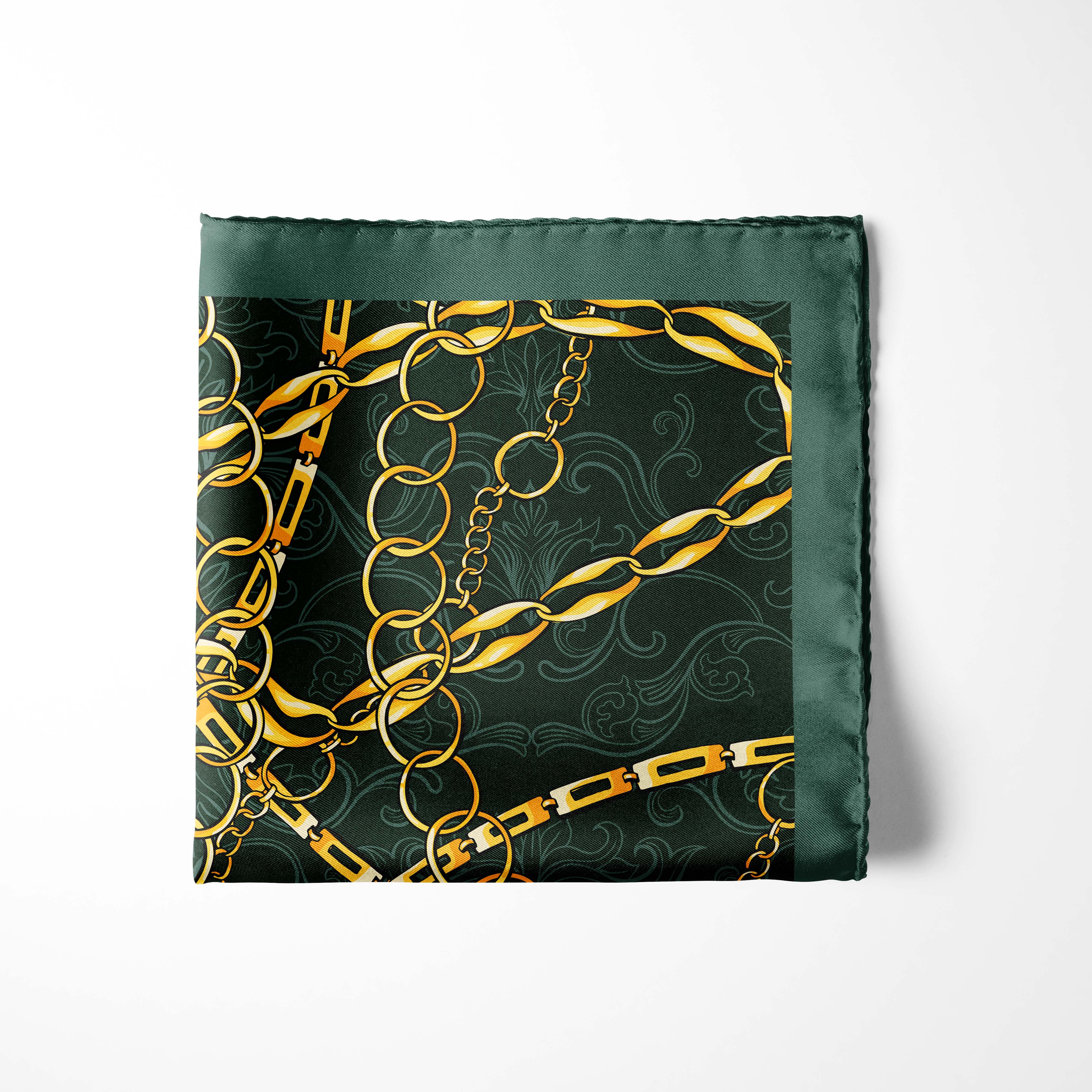 LOOP CHAIN SILK POCKET SQUARE