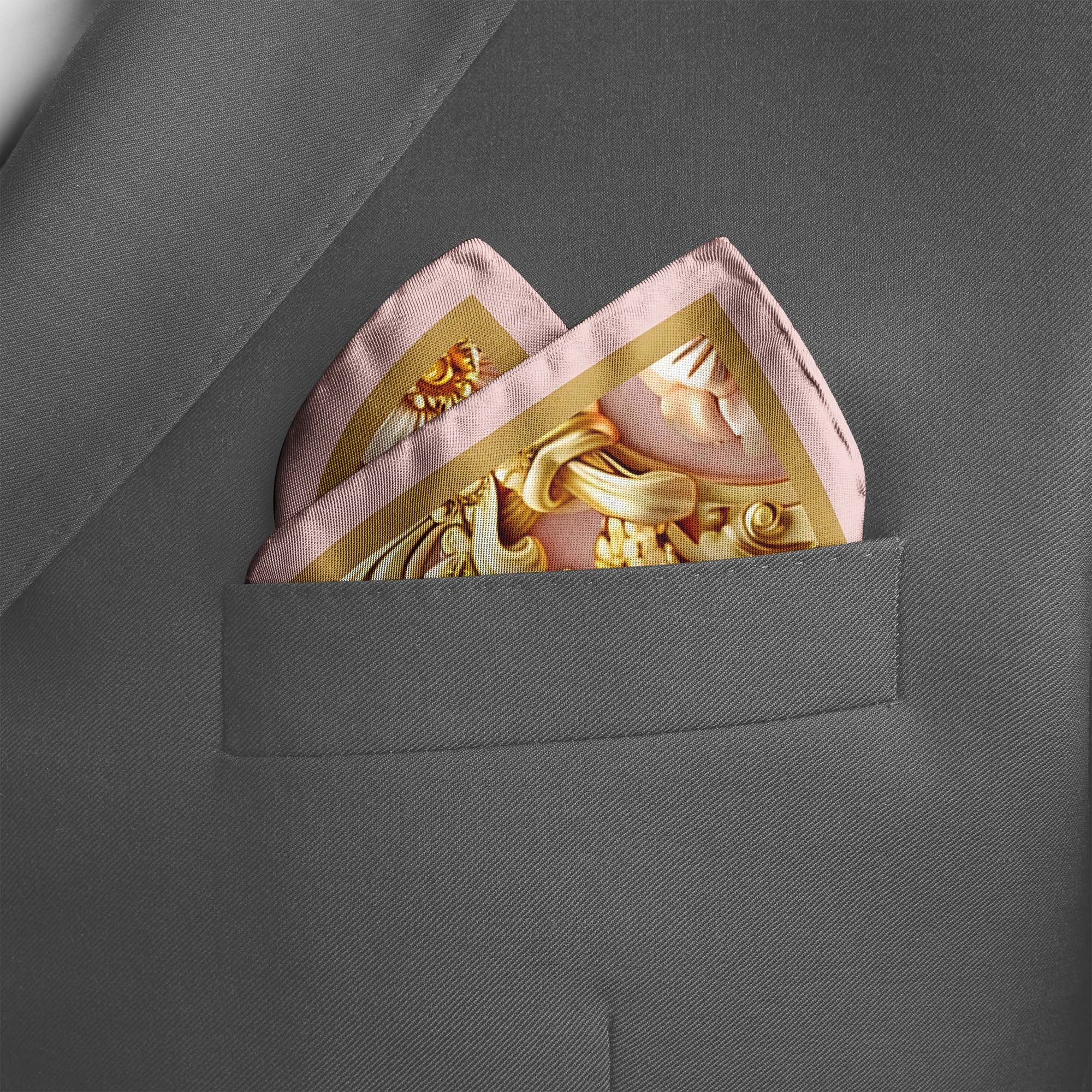 ORNATE PATTERN SILK POCKET SQUARE