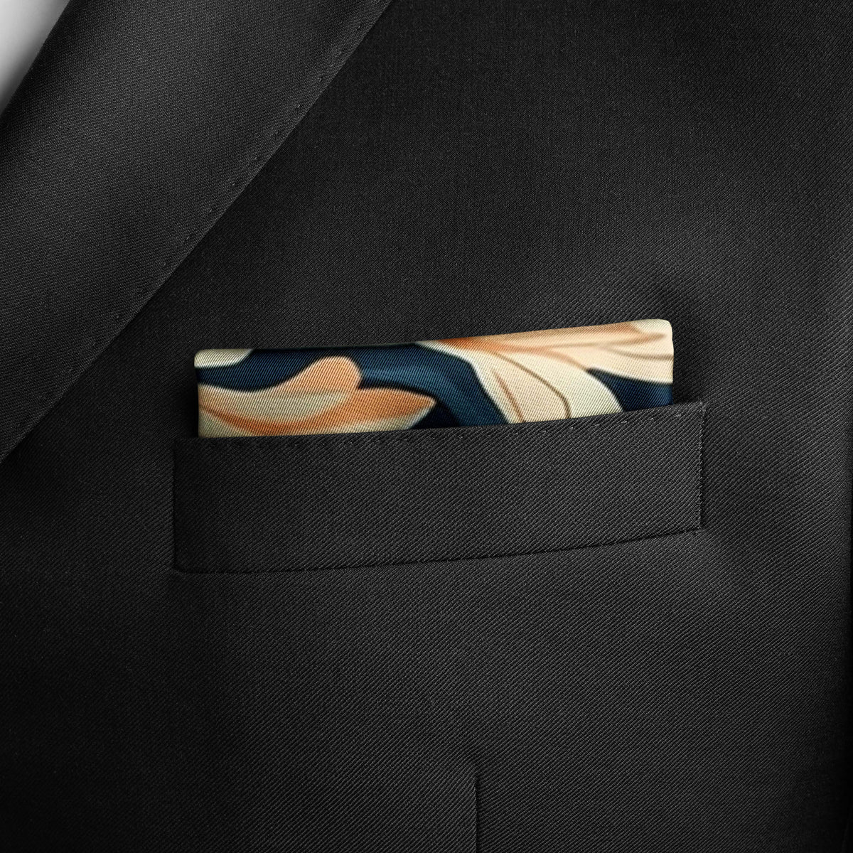 Floral Pocket Square | Men's Pocket Square | Black Wolf