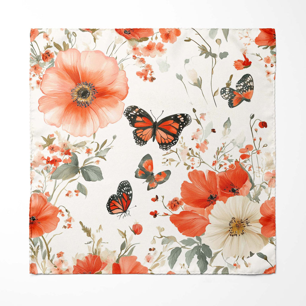 BUTTERFLY ART SILK POCKET SQUARE