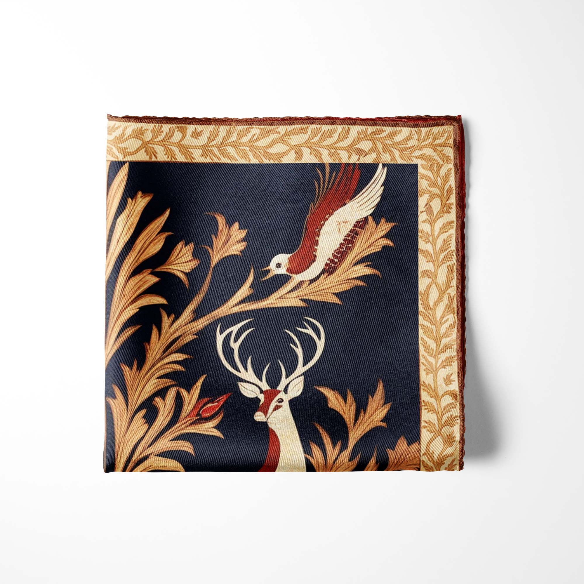 IRANIAN ART SILK POCKET SQUARE