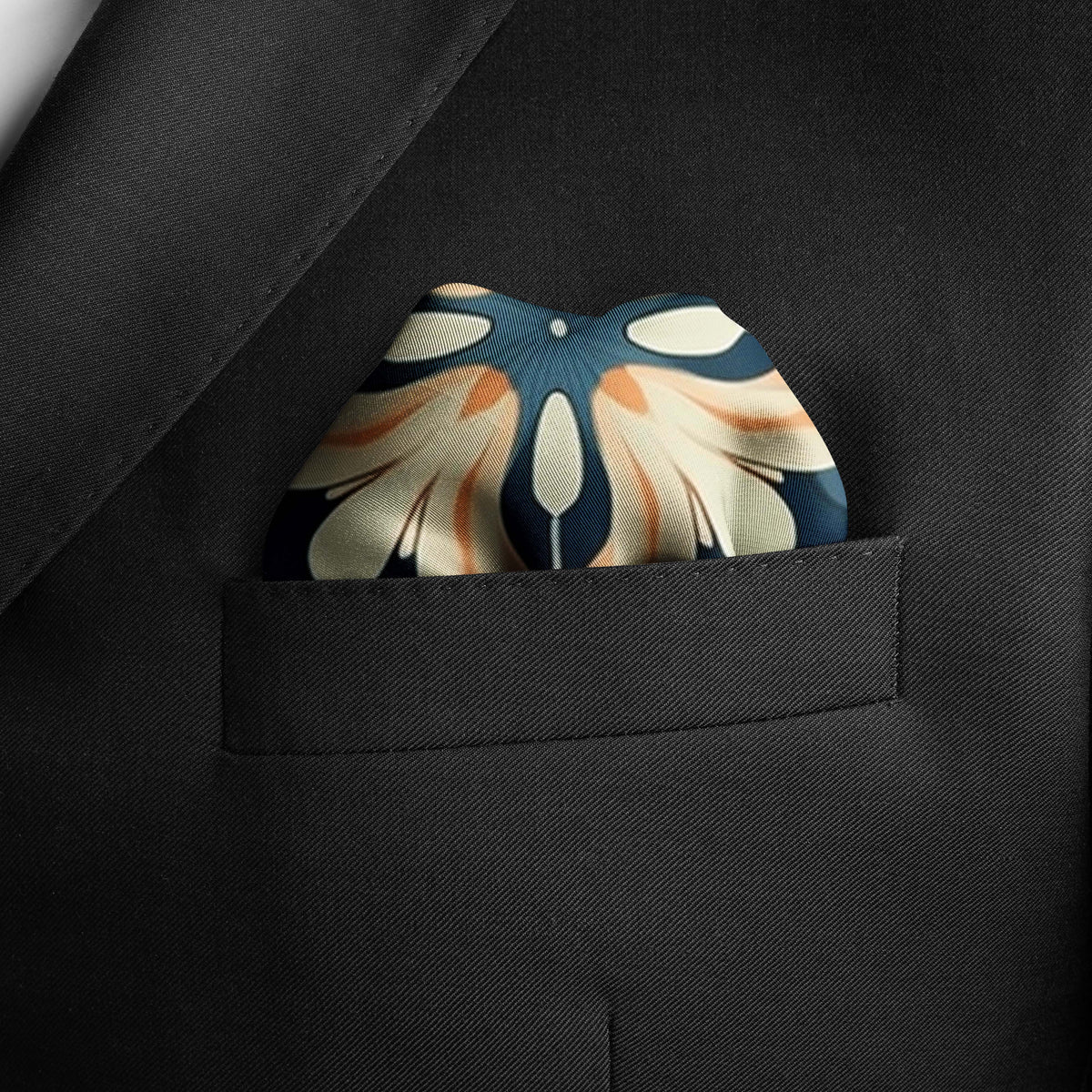 Floral Pocket Square | Men's Pocket Square | Black Wolf