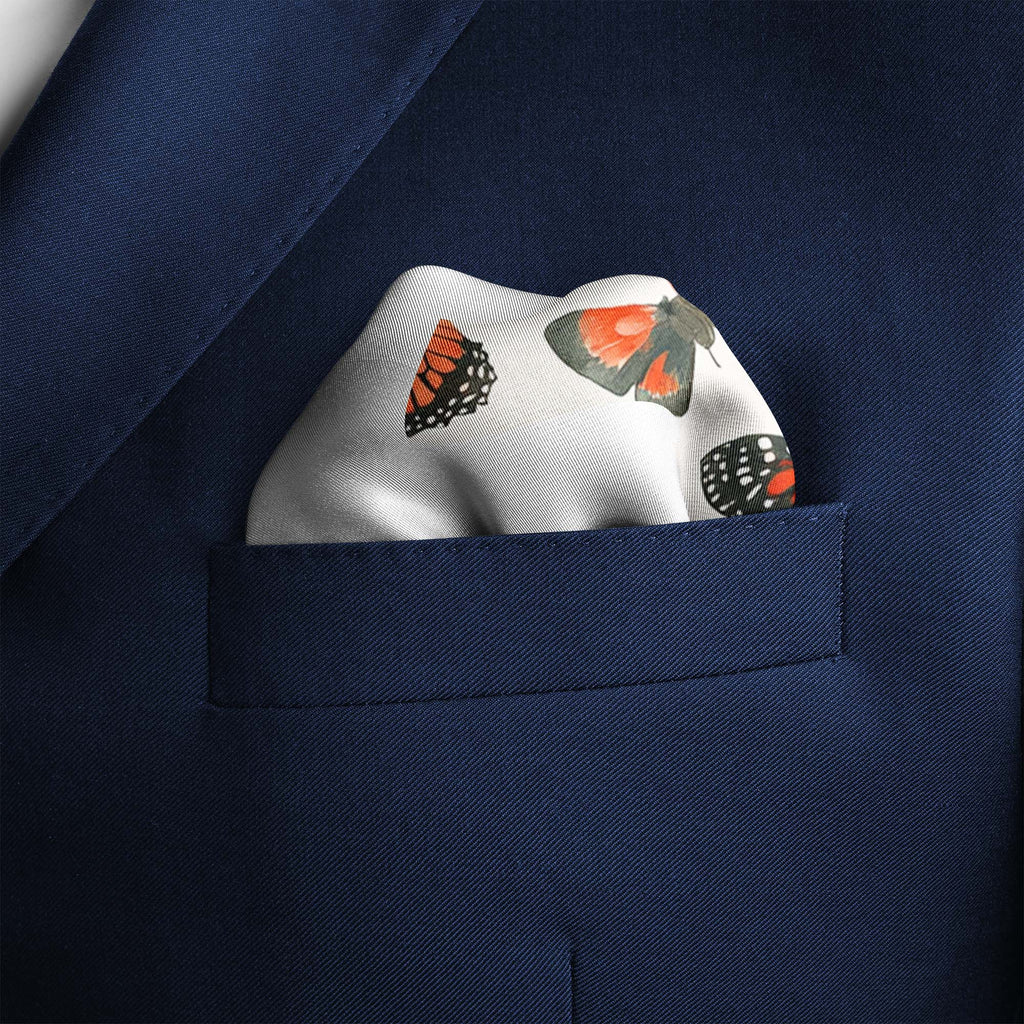 BUTTERFLY ART SILK POCKET SQUARE