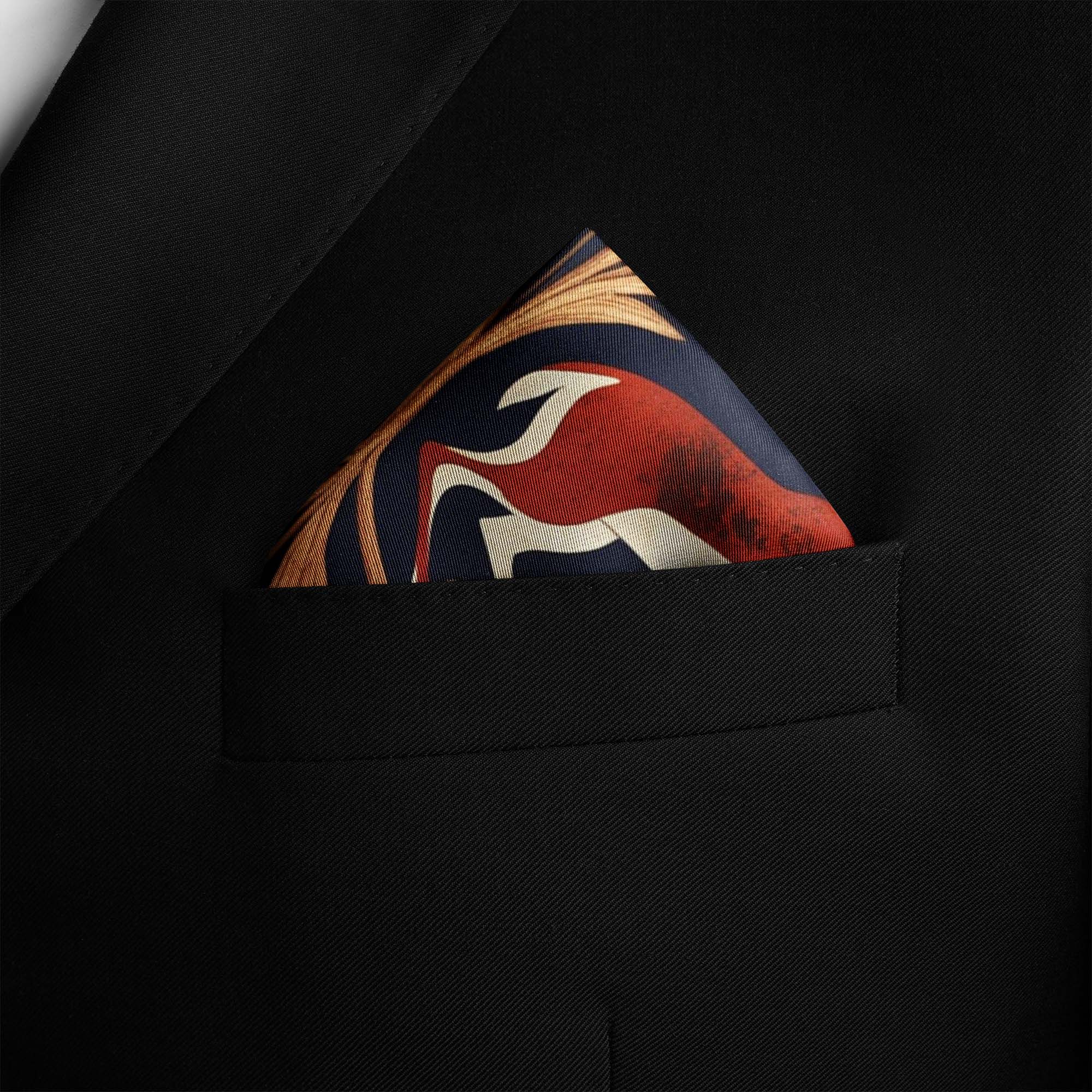 IRANIAN ART SILK POCKET SQUARE