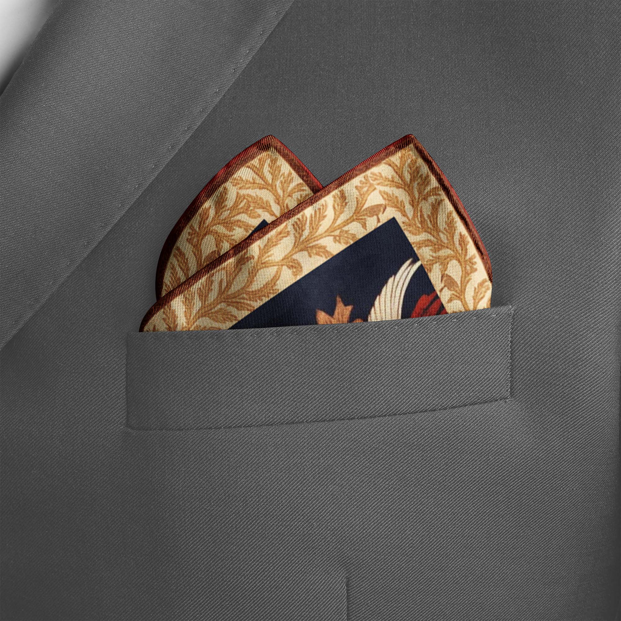 IRANIAN ART SILK POCKET SQUARE