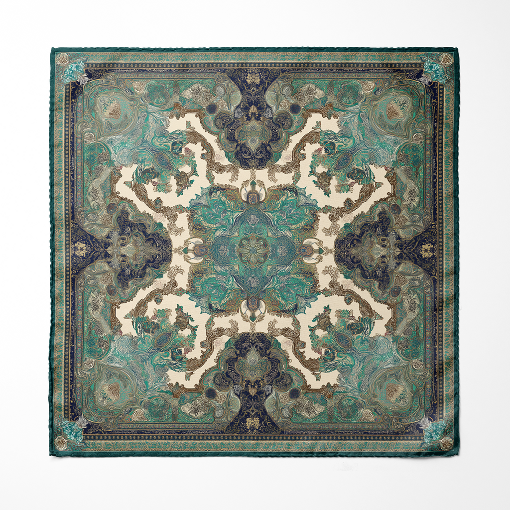 SELENE SILK ASCOT AND POCKET SQUARE SET – PREMIUM COLLECTION