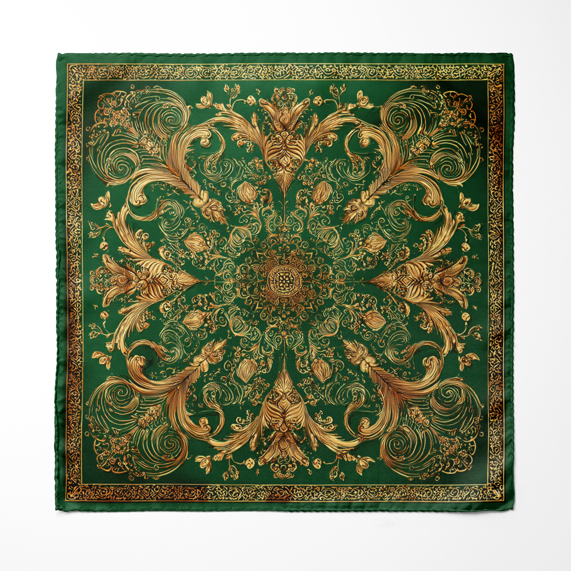 VERIDIAN SILK ASCOT AND POCKET SQUARE SET – PREMIUM COLLECTION