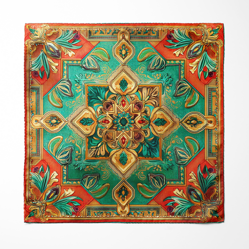 ALHAMBRA SILK ASCOT AND POCKET SQUARE SET – PREMIUM COLLECTION