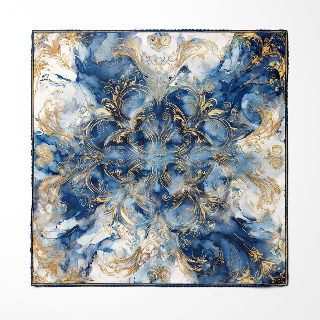AQUILA SILK ASCOT AND POCKET SQUARE SET – PREMIUM COLLECTION