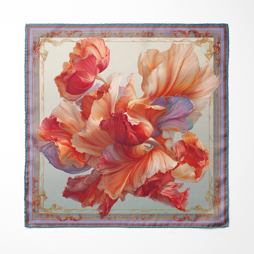 BLOSSOM SILK ASCOT AND POCKET SQUARE SET – PREMIUM COLLECTION