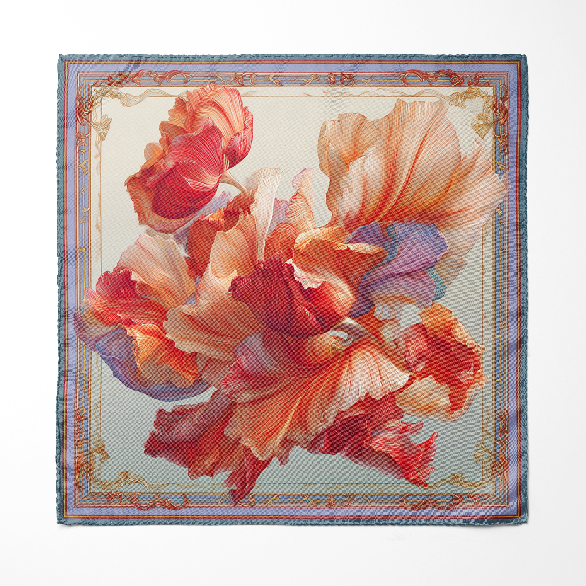 BLOSSOM SILK ASCOT AND POCKET SQUARE SET – PREMIUM COLLECTION