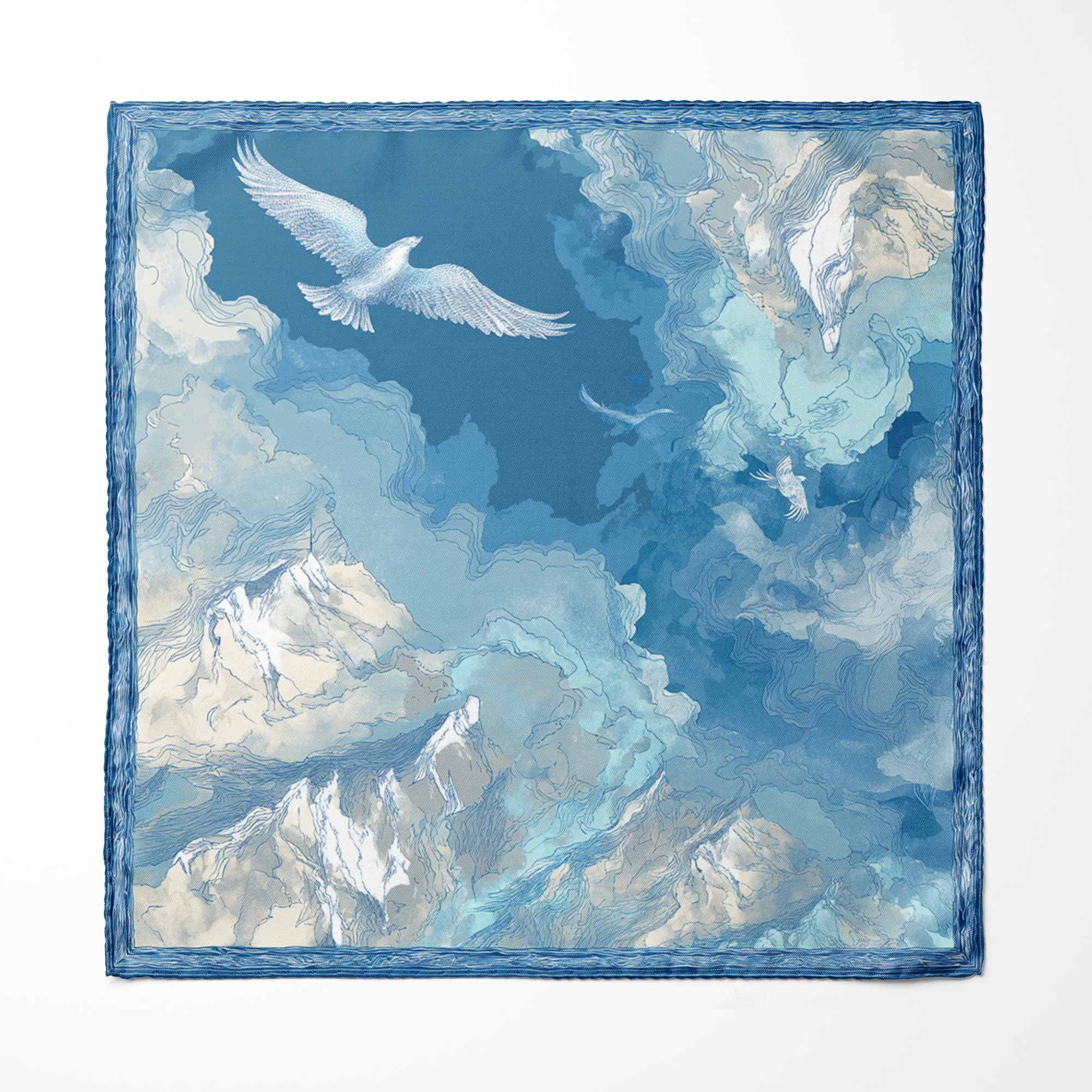 SKYWARD SILK ASCOT AND POCKET SQUARE SET – PREMIUM COLLECTION