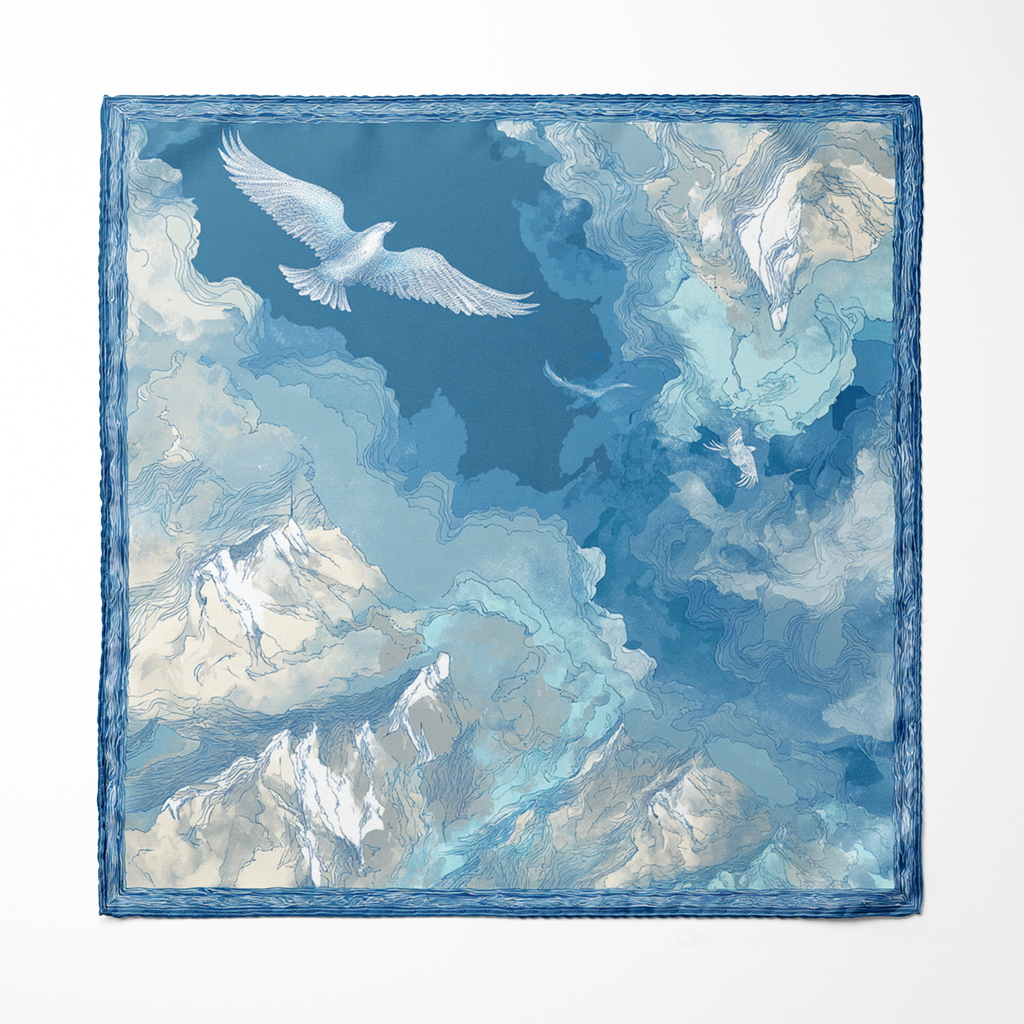 SKYWARD SILK ASCOT AND POCKET SQUARE SET – PREMIUM COLLECTION