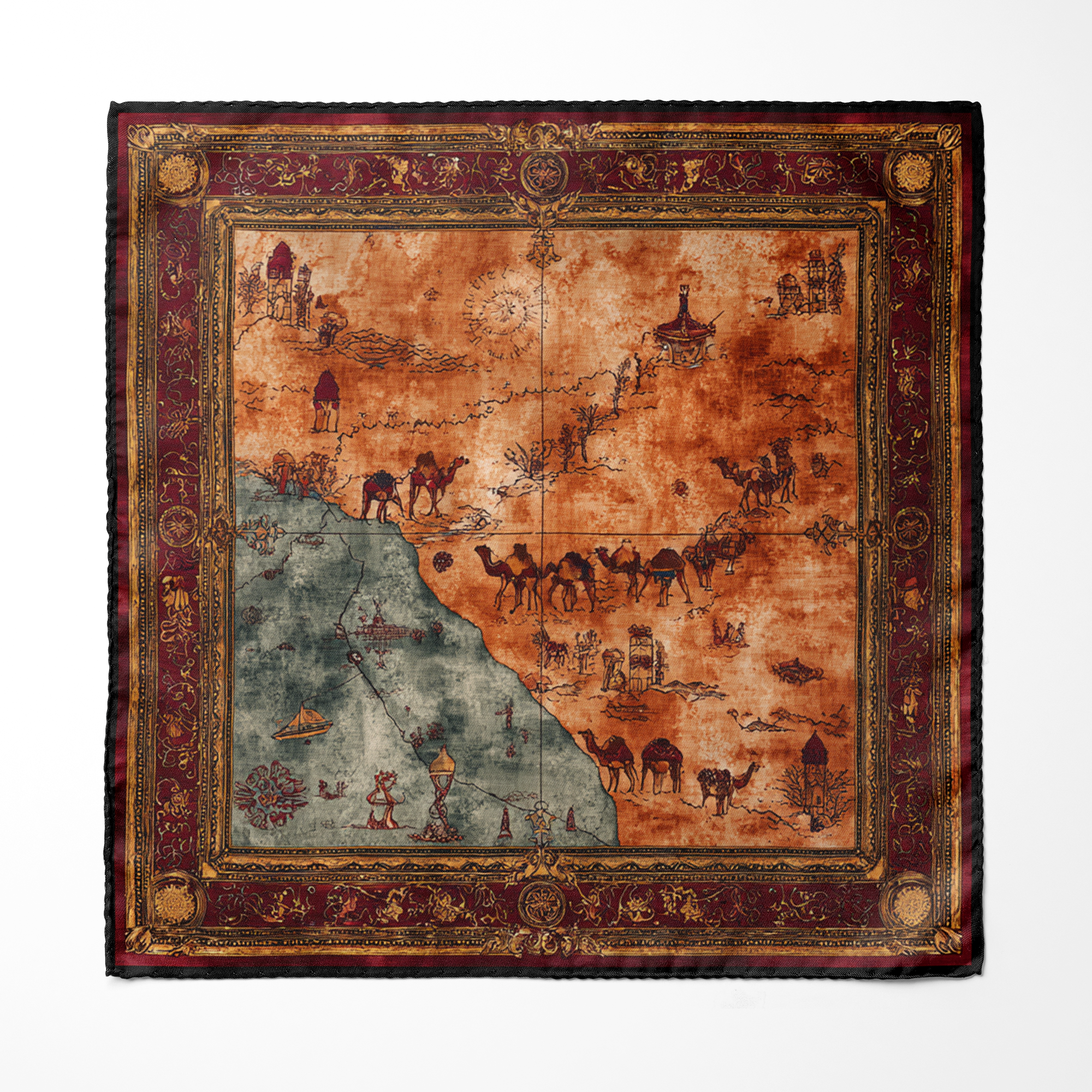 CARAVANA SILK POCKET SQUARE