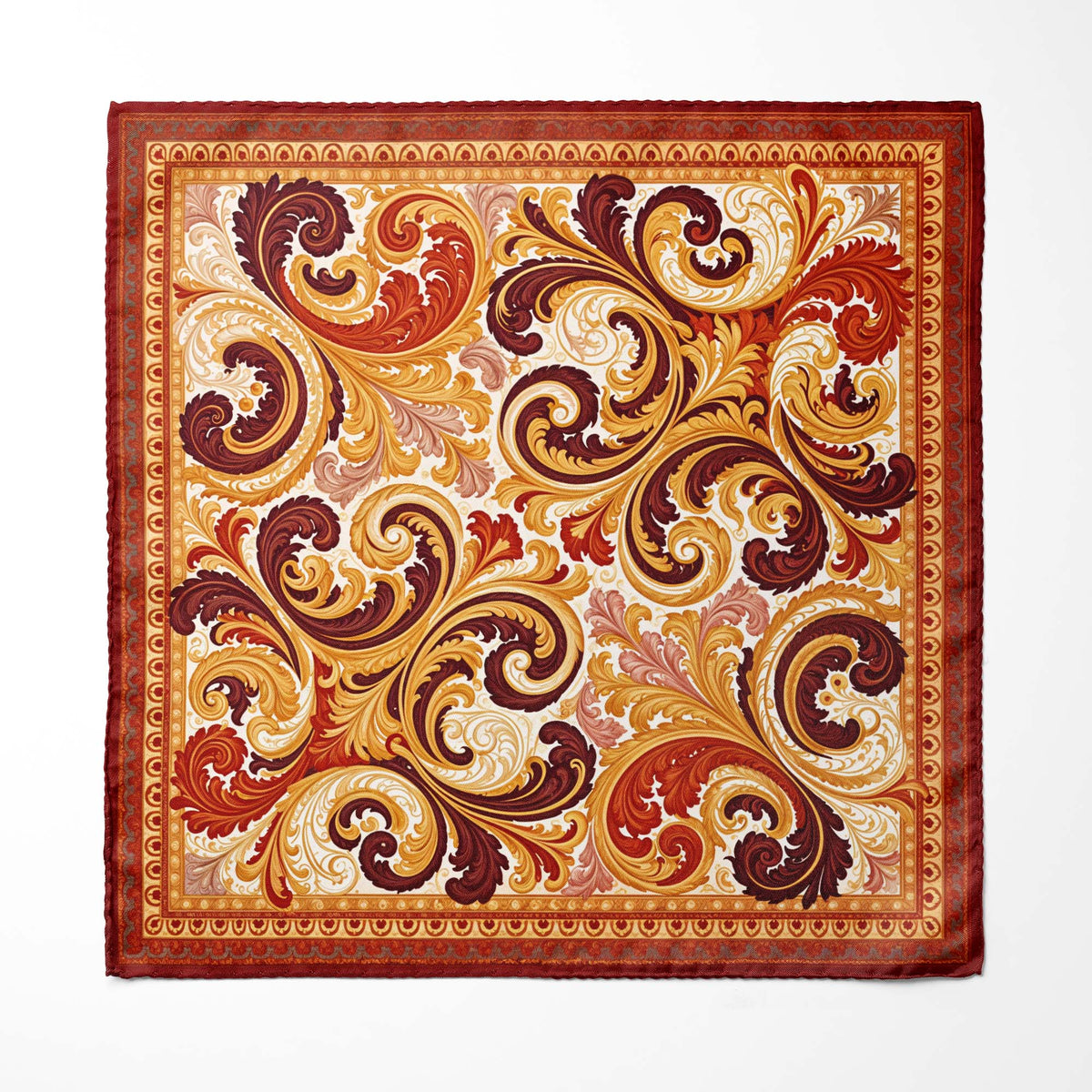 ACANTHUS GLOW SILK POCKET SQUARE