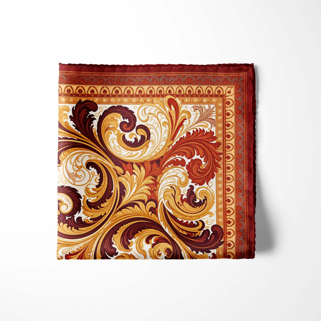 ACANTHUS GLOW SILK POCKET SQUARE