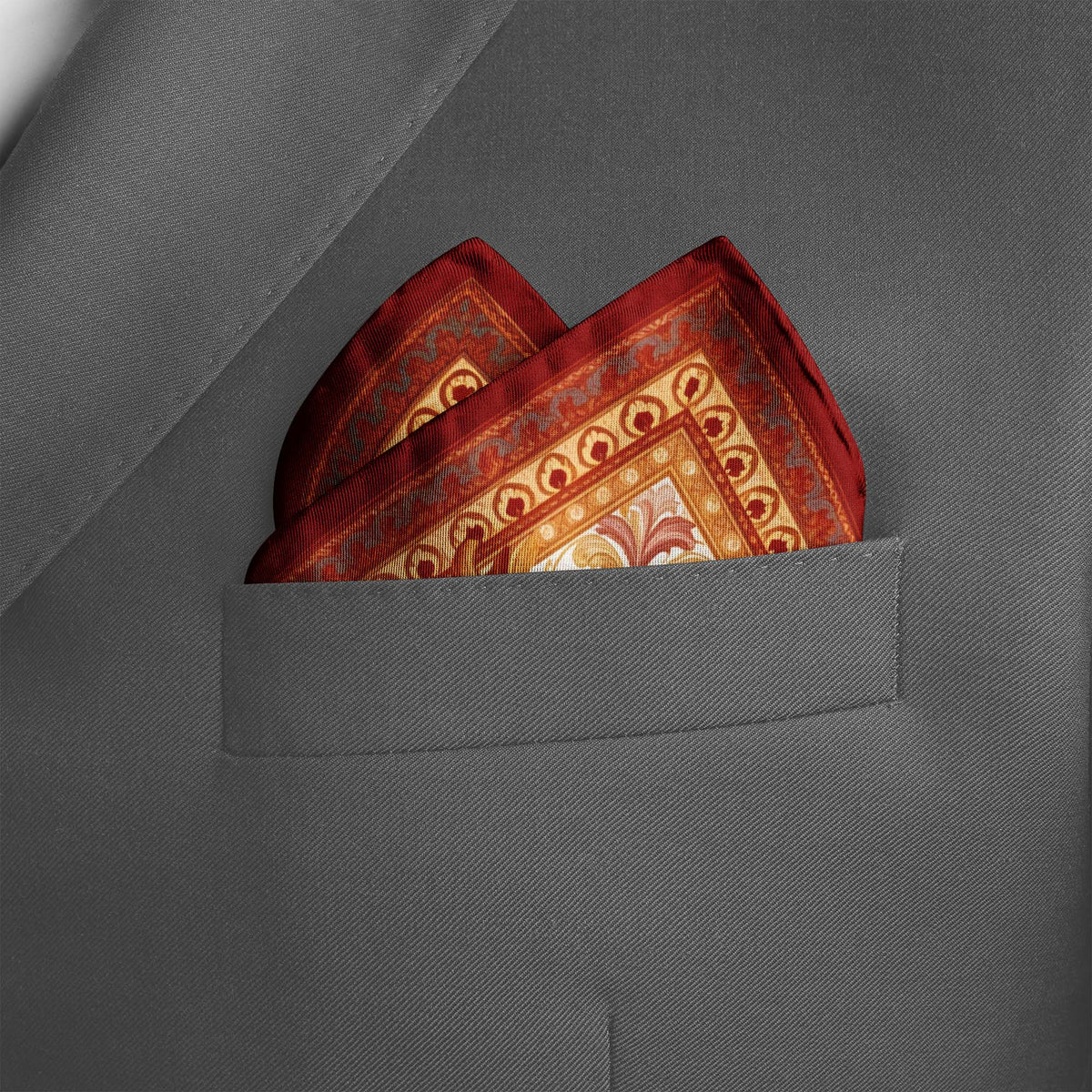 ACANTHUS GLOW SILK POCKET SQUARE