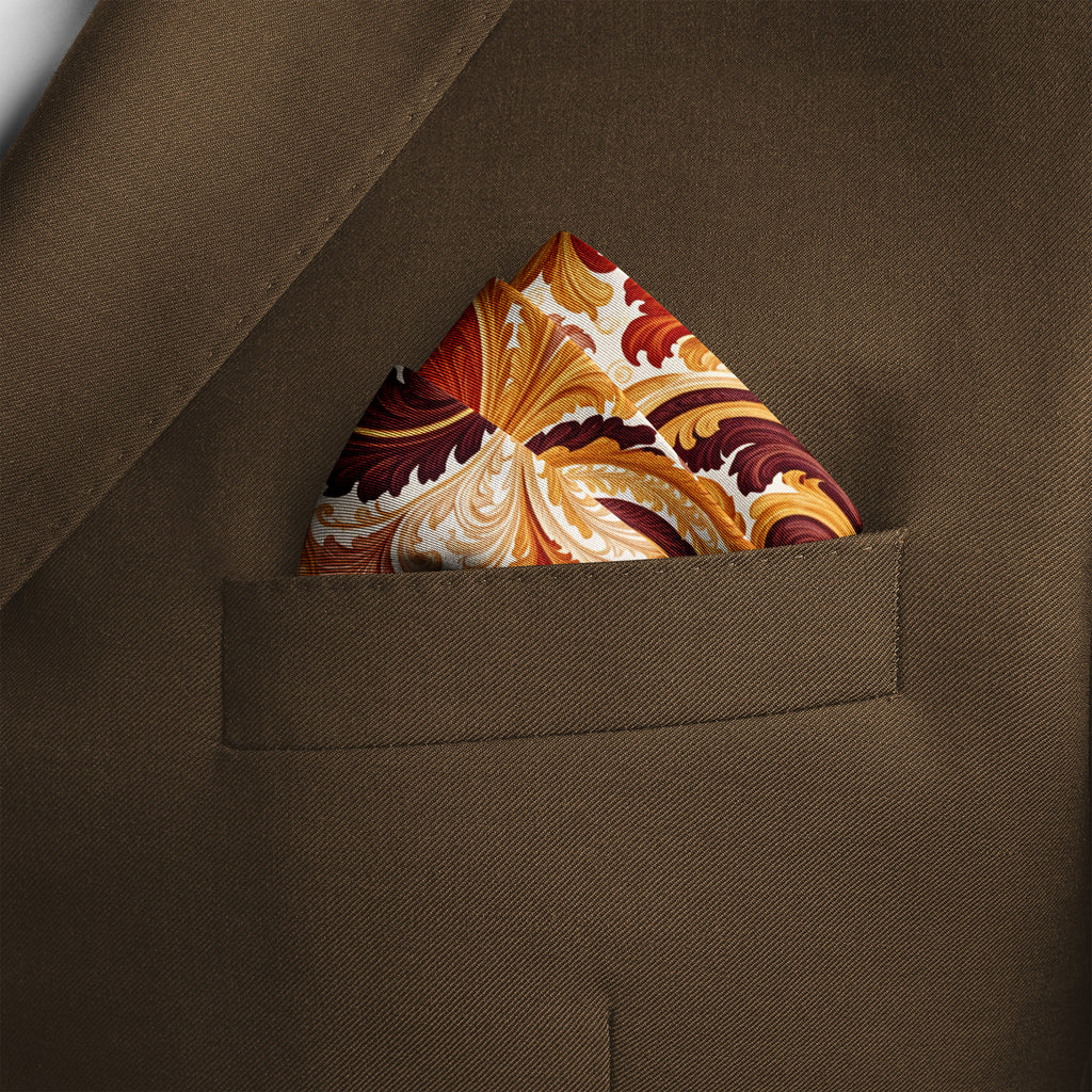 ACANTHUS GLOW SILK POCKET SQUARE