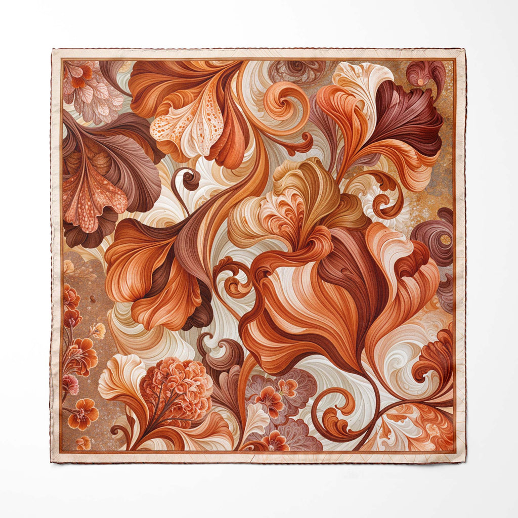 AMBER PETAL SILK POCKET SQUARE