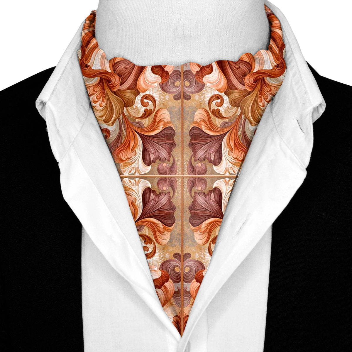 AMBER PETAL SILK ASCOT – PREMIUM COLLECTION