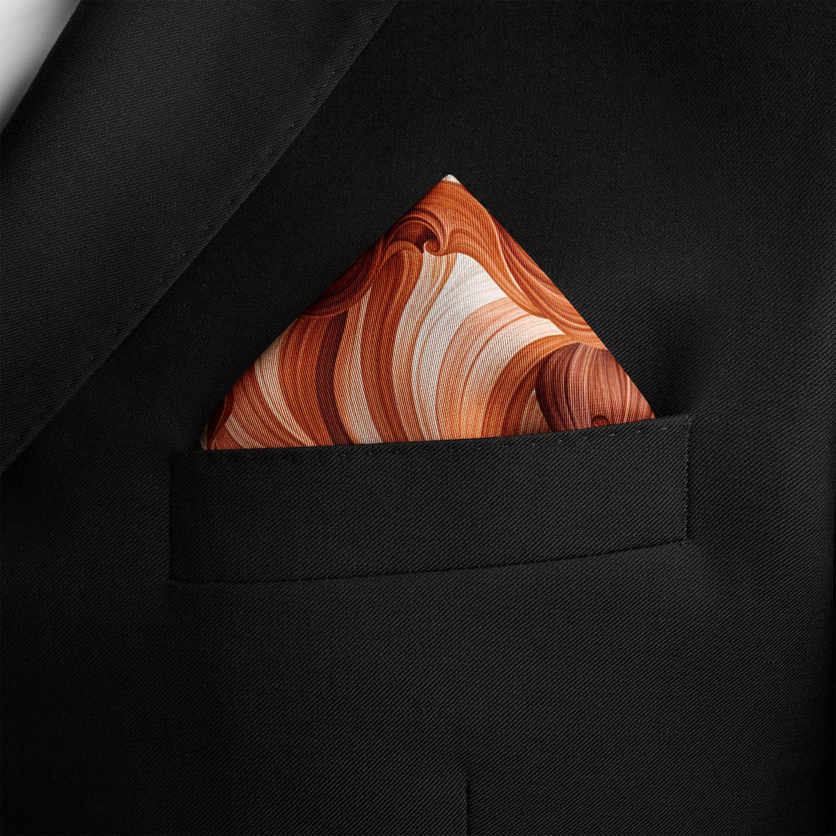 AMBER PETAL SILK POCKET SQUARE
