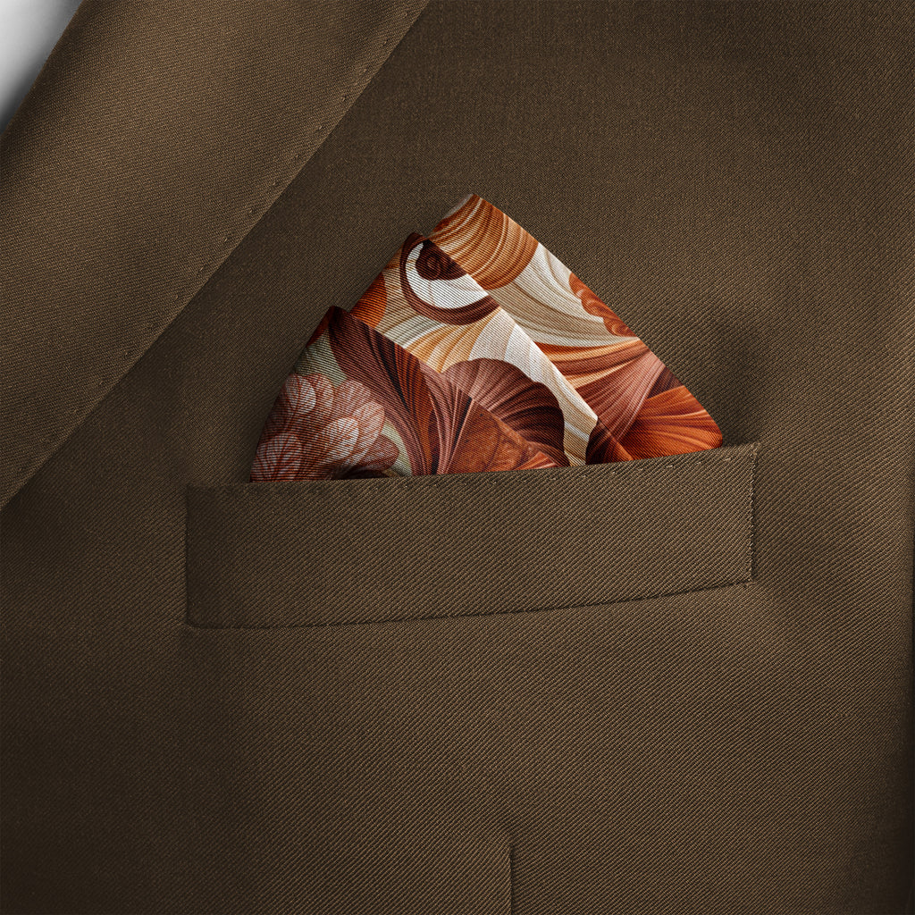 AMBER PETAL SILK POCKET SQUARE
