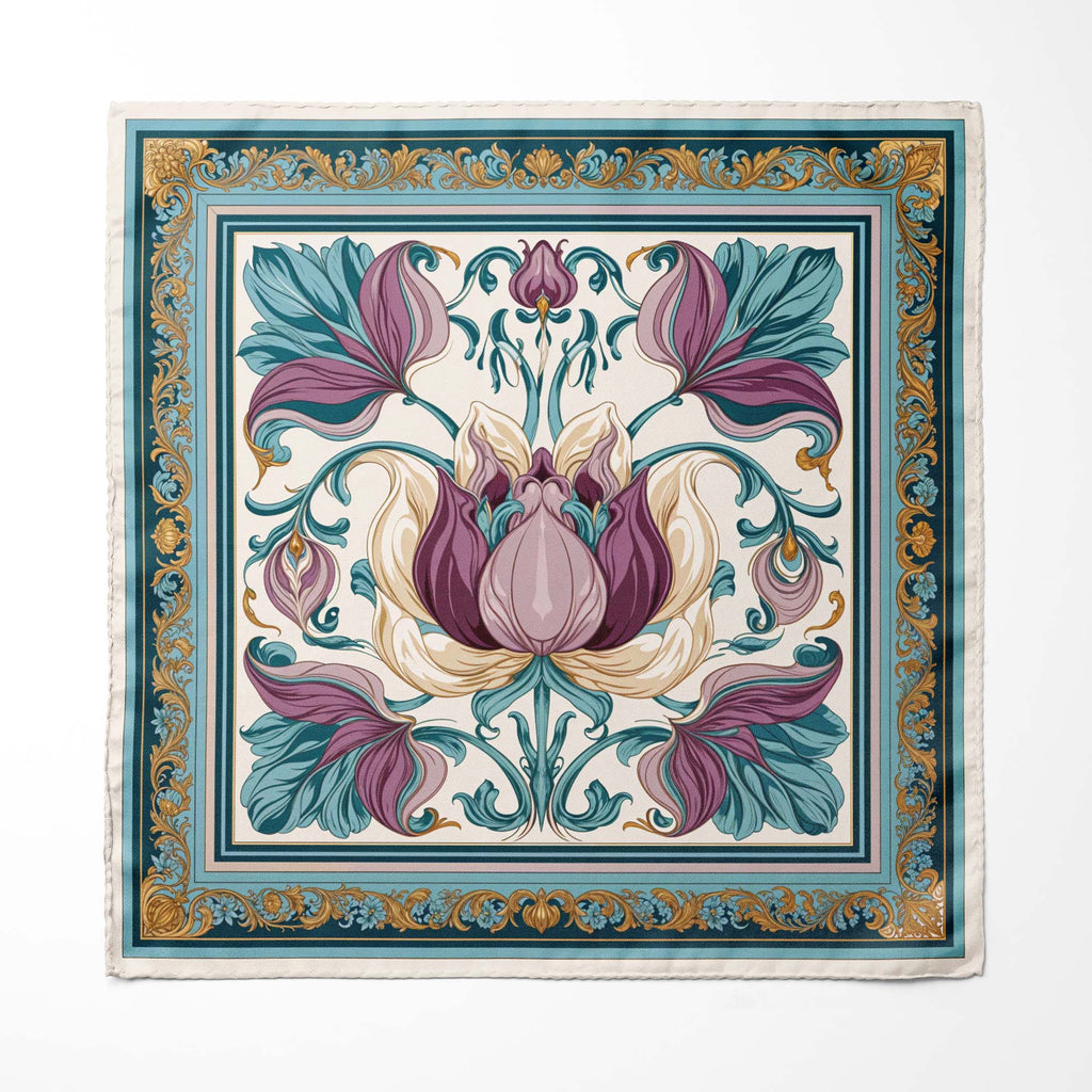 AMETHYST TULIP GRACE SILK POCKET SQUARE