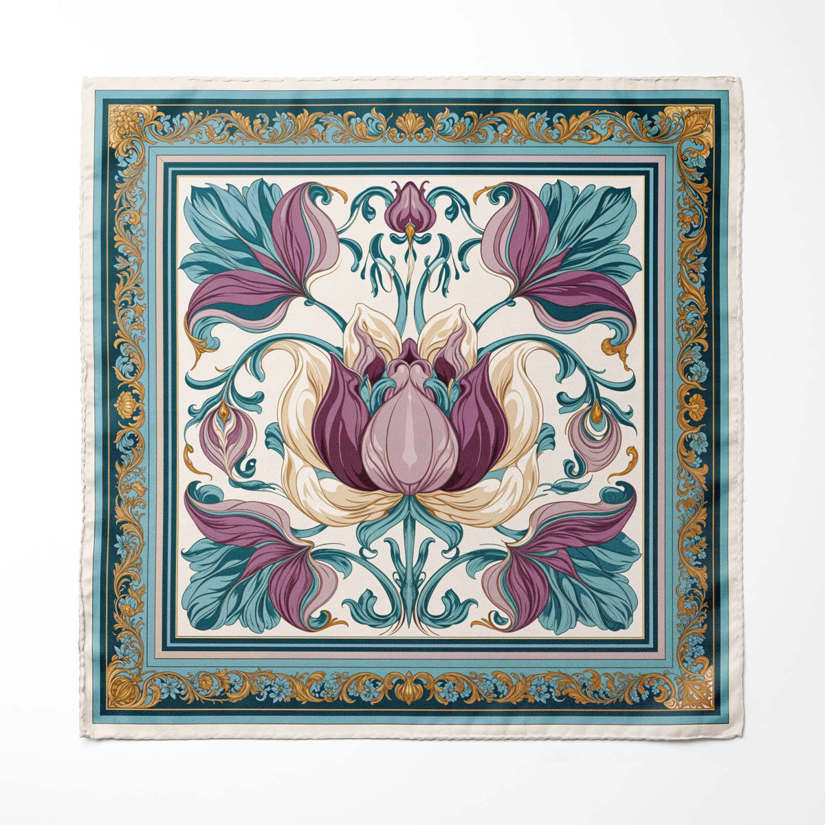 AMETHYST TULIP GRACE SILK POCKET SQUARE