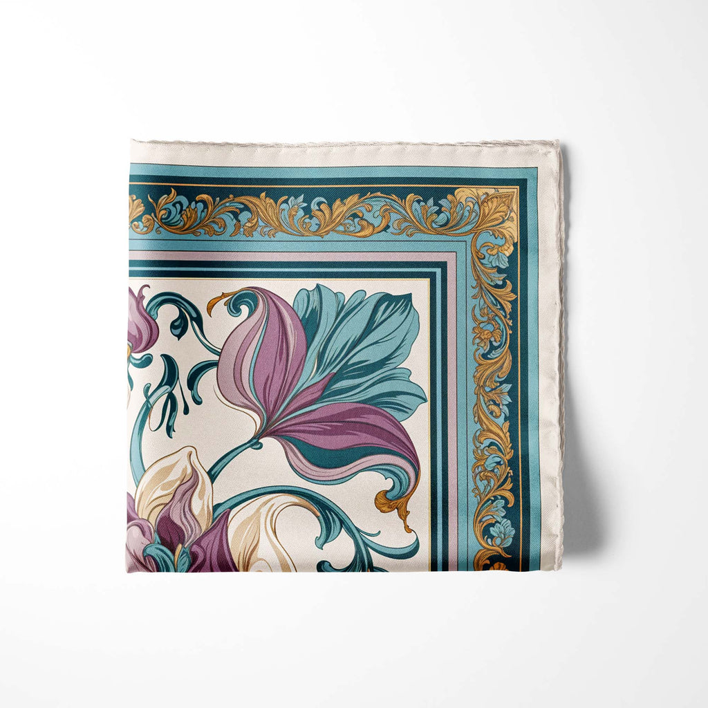 AMETHYST TULIP GRACE SILK POCKET SQUARE