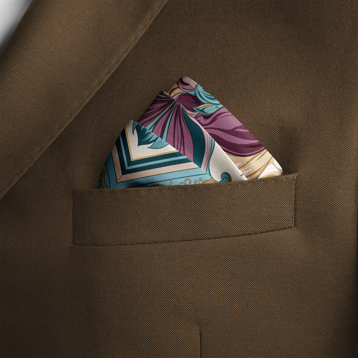 AMETHYST TULIP GRACE SILK POCKET SQUARE