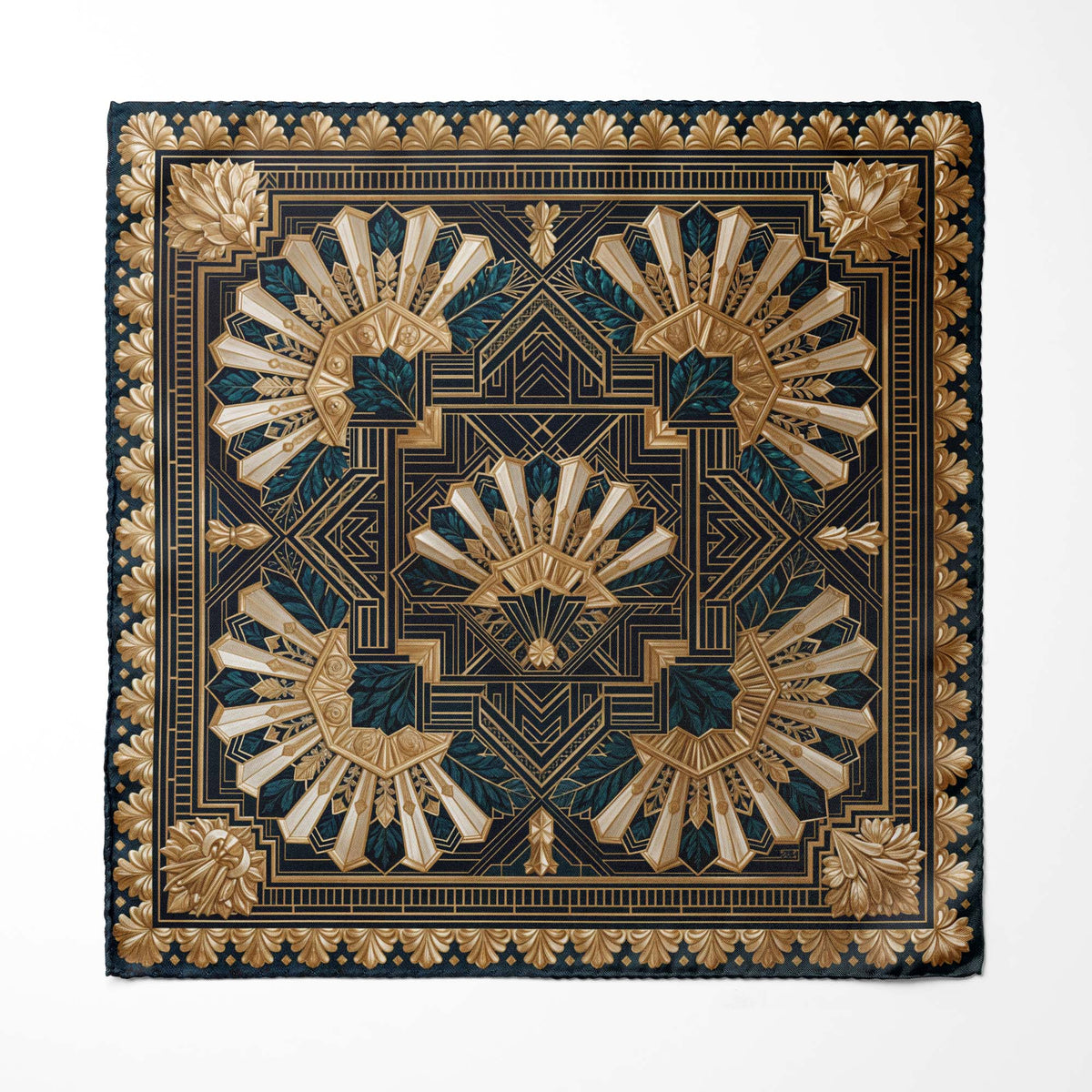 ART DECO SILK POCKET SQUARE